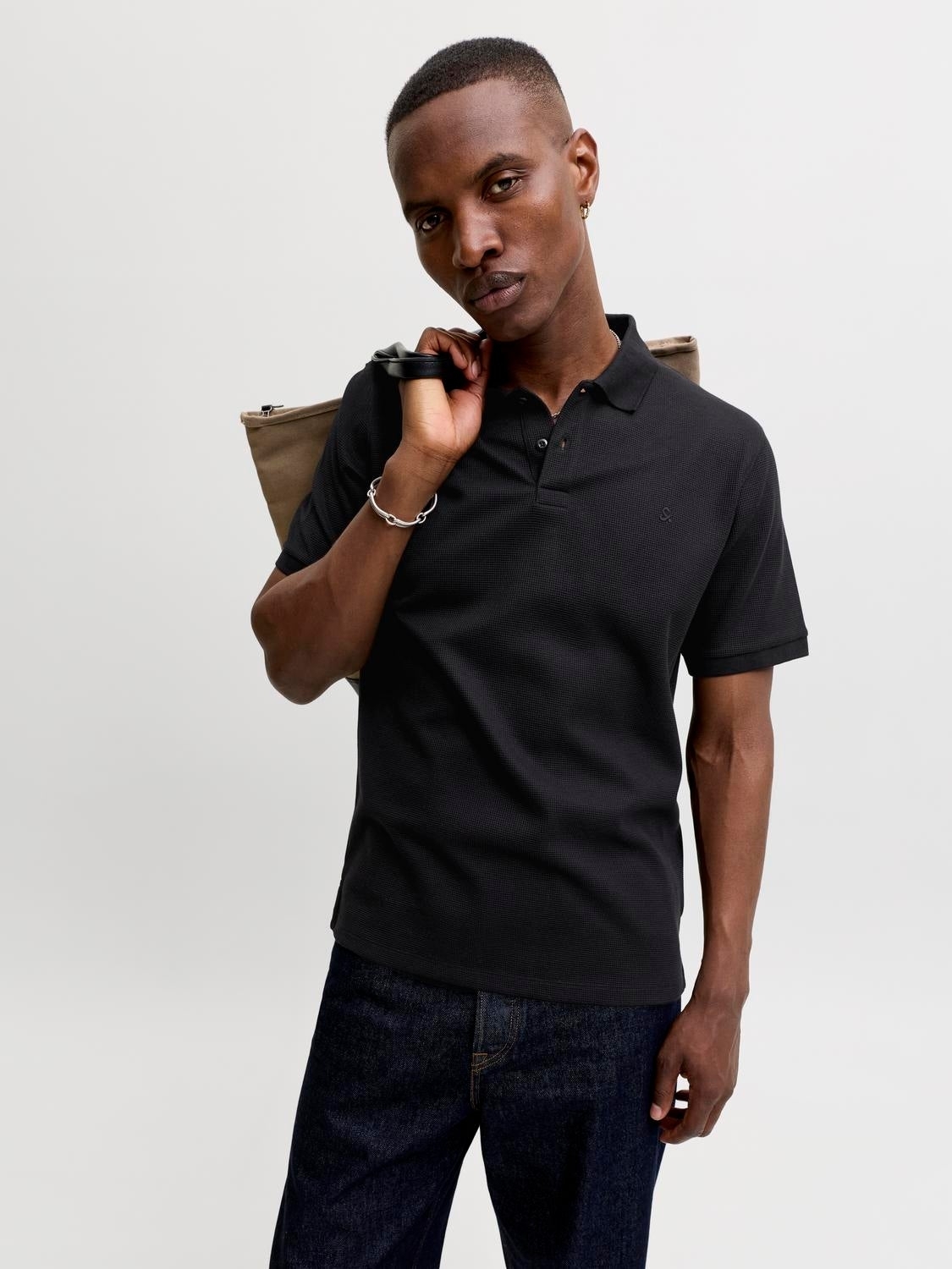Поло мужское Jack &amp; Jones Jjeaustin Polo Ss Noos 12268130 2XL черное фото 