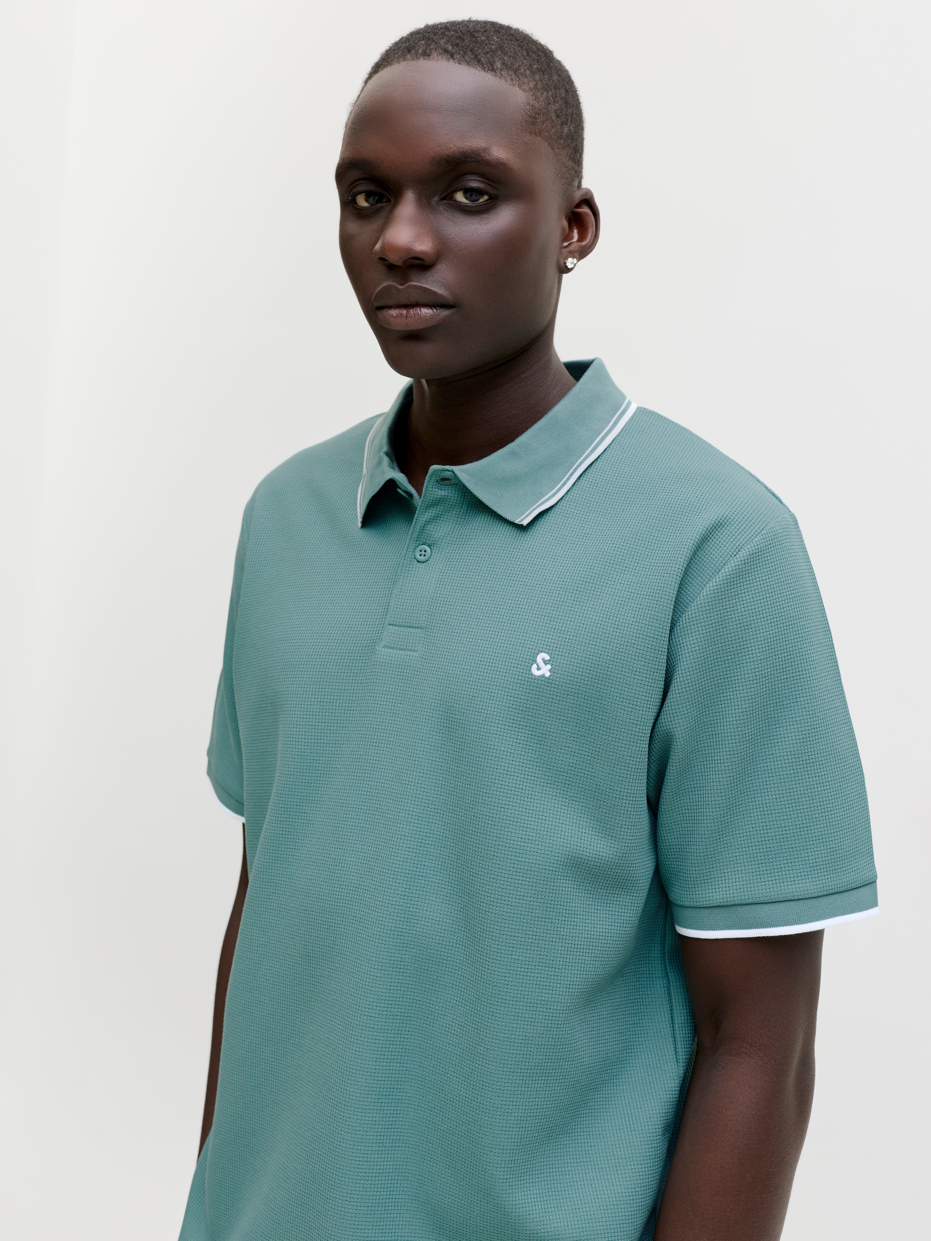 Поло чоловіче Jack &amp; Jones Jjeaustin Polo Ss Noos 12268130 L бірюзовоефото