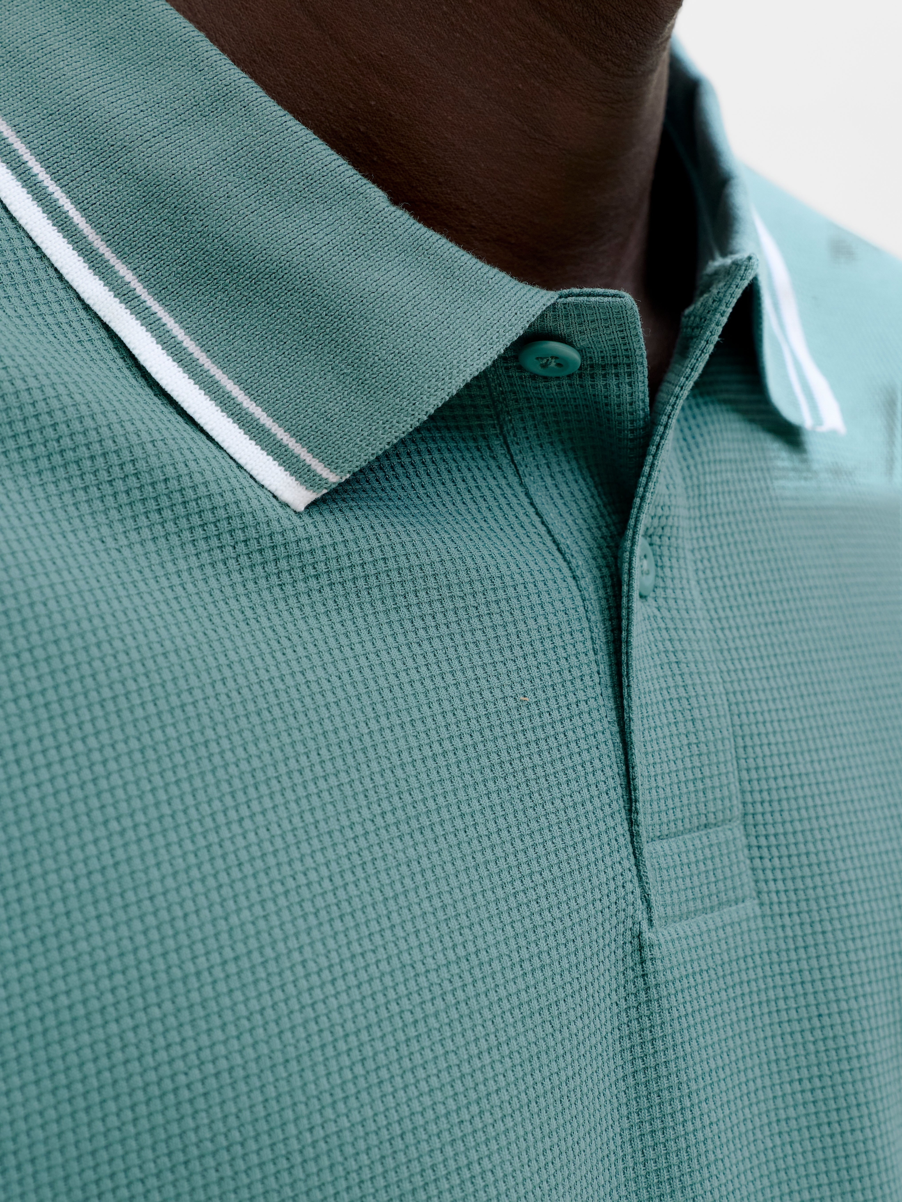 Поло чоловіче Jack &amp; Jones Jjeaustin Polo Ss Noos 12268130 L бірюзовоефото