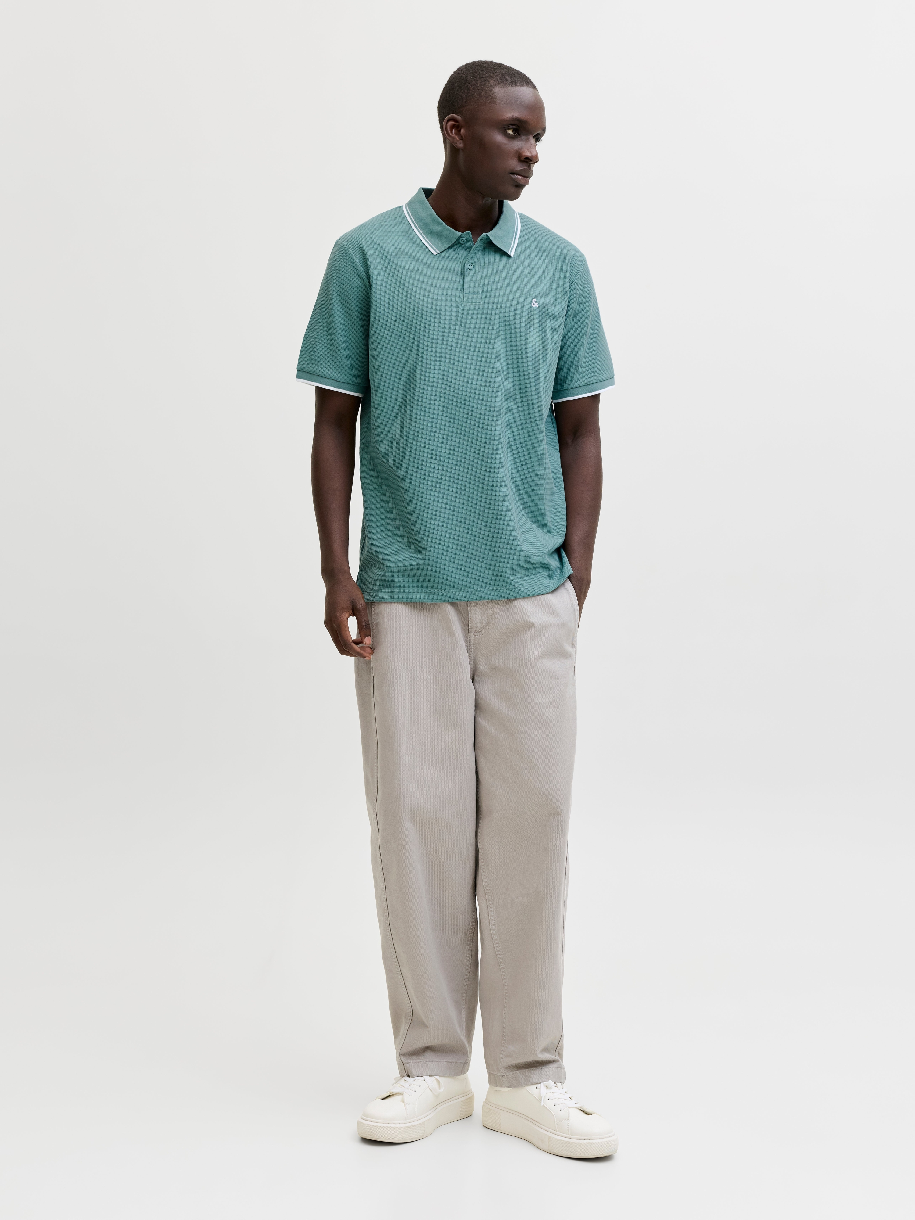 Поло чоловіче Jack &amp; Jones Jjeaustin Polo Ss Noos 12268130 L бірюзовоефото