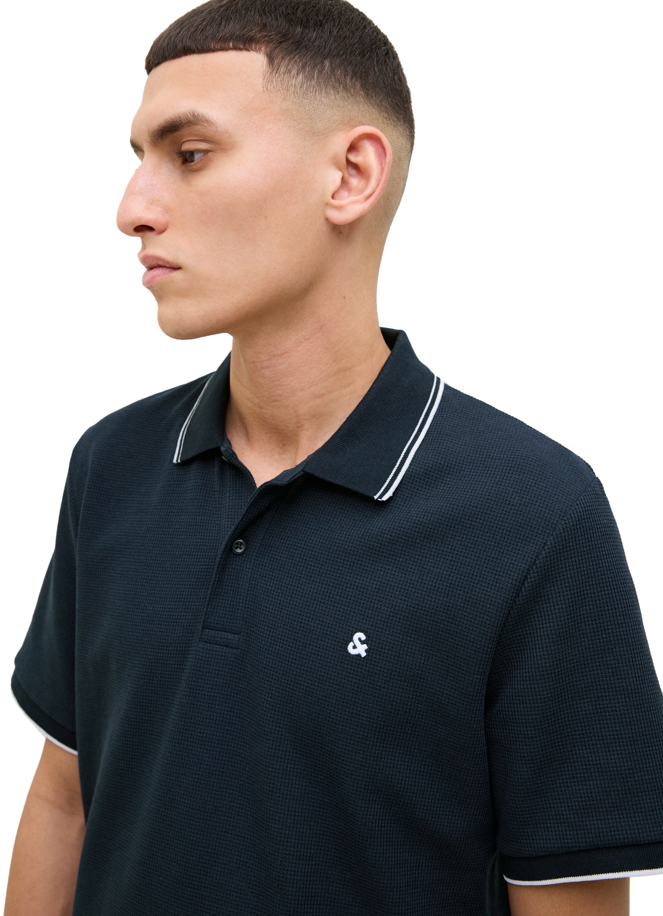 Поло чоловіче Jack &amp; Jones Jjeaustin Polo Ss Noos 12268130 L темно-синєфото