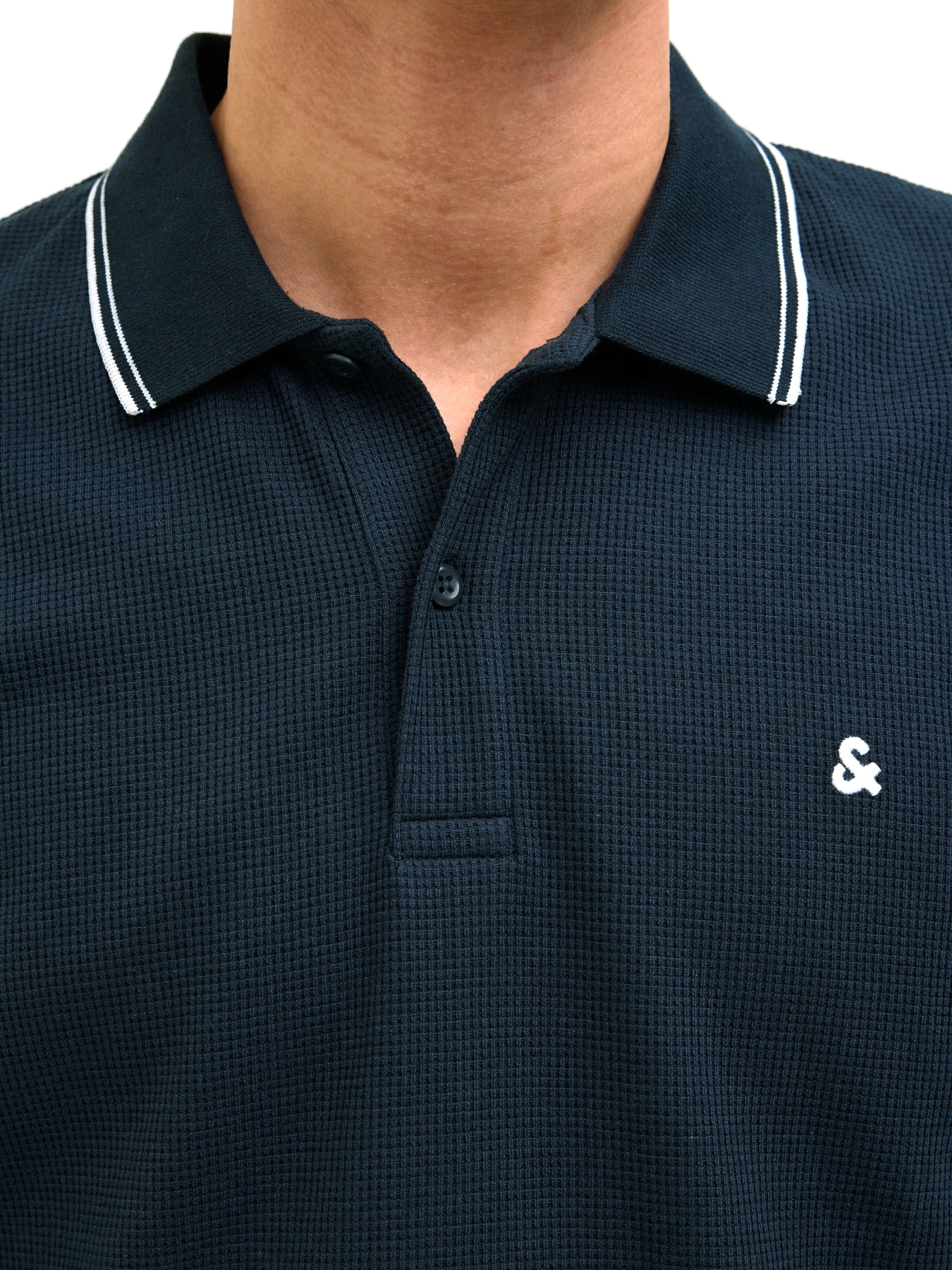Поло чоловіче Jack &amp; Jones Jjeaustin Polo Ss Noos 12268130 L темно-синєфото