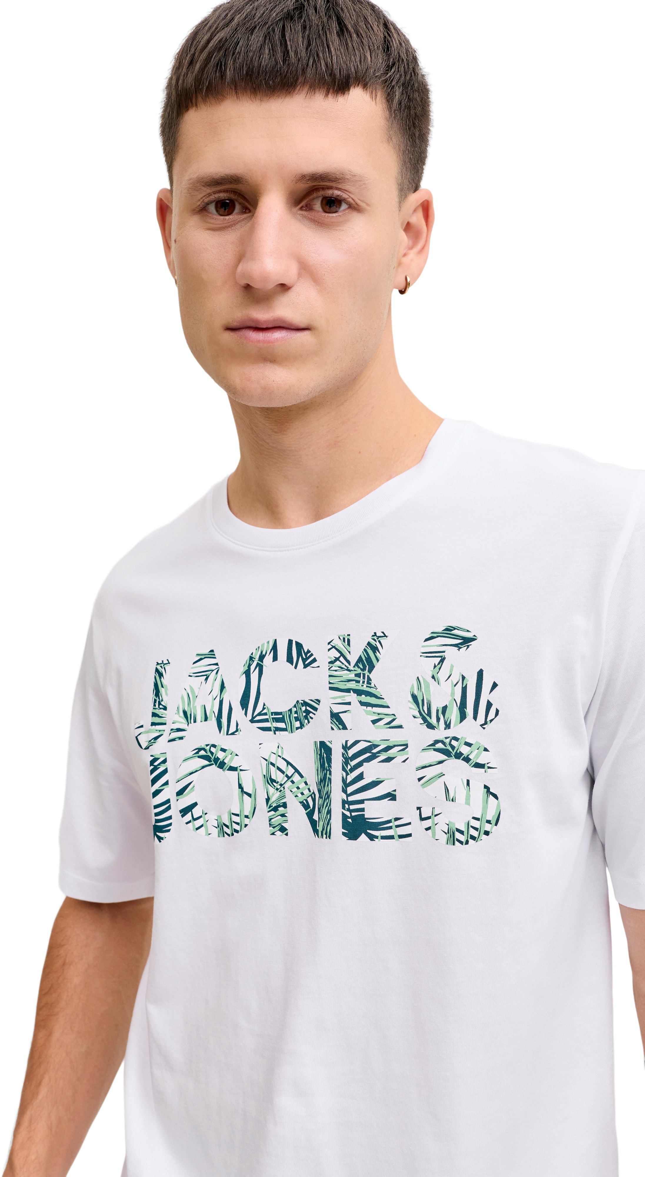 Футболка хлопковая мужская Jack &amp; Jones Jjejeff Logo Tee Ss Sn 12288536 2XL белая фото 