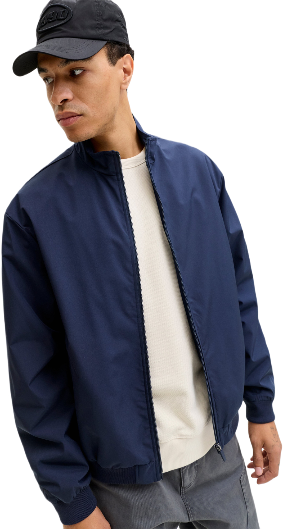 Ветровка мужская Jack &amp; Jones Jjecharge Stand Collar Bomber Noos 12288895 S темно-синяя фото 