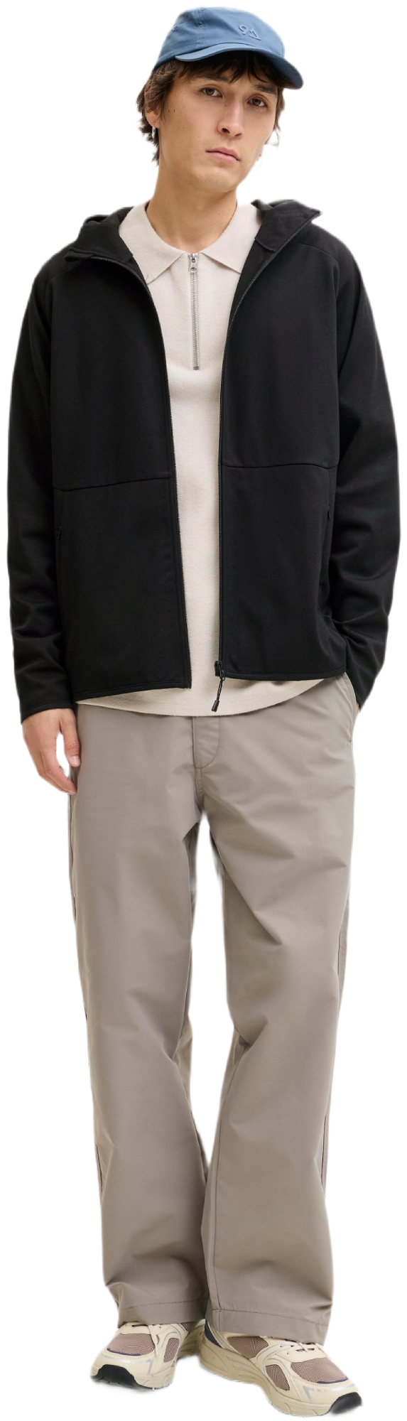 Толстовка мужская Jack &amp; Jones Jjebase Sweat Zip Hood Sn 12289209 L черная фото 
