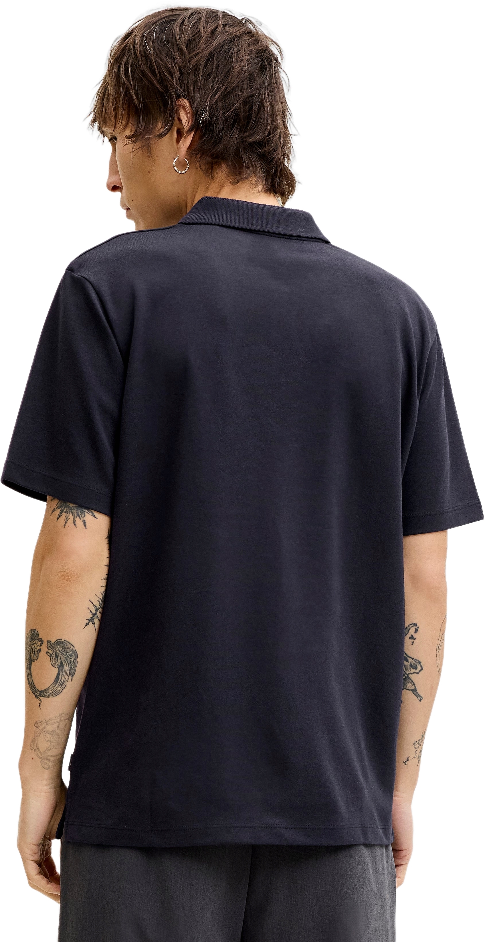 Поло мужское Jack &amp; Jones Jprblaethan Ss Zip Polo Sn 12292992 L темно-синие фото 