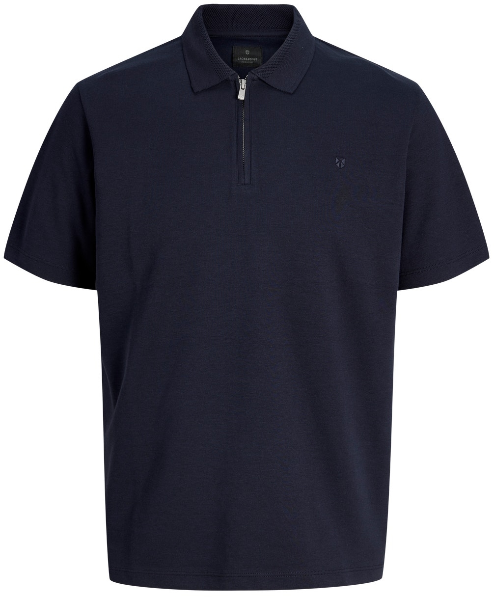 Поло мужское Jack &amp; Jones Jprblaethan Ss Zip Polo Sn 12292992 L темно-синие фото 