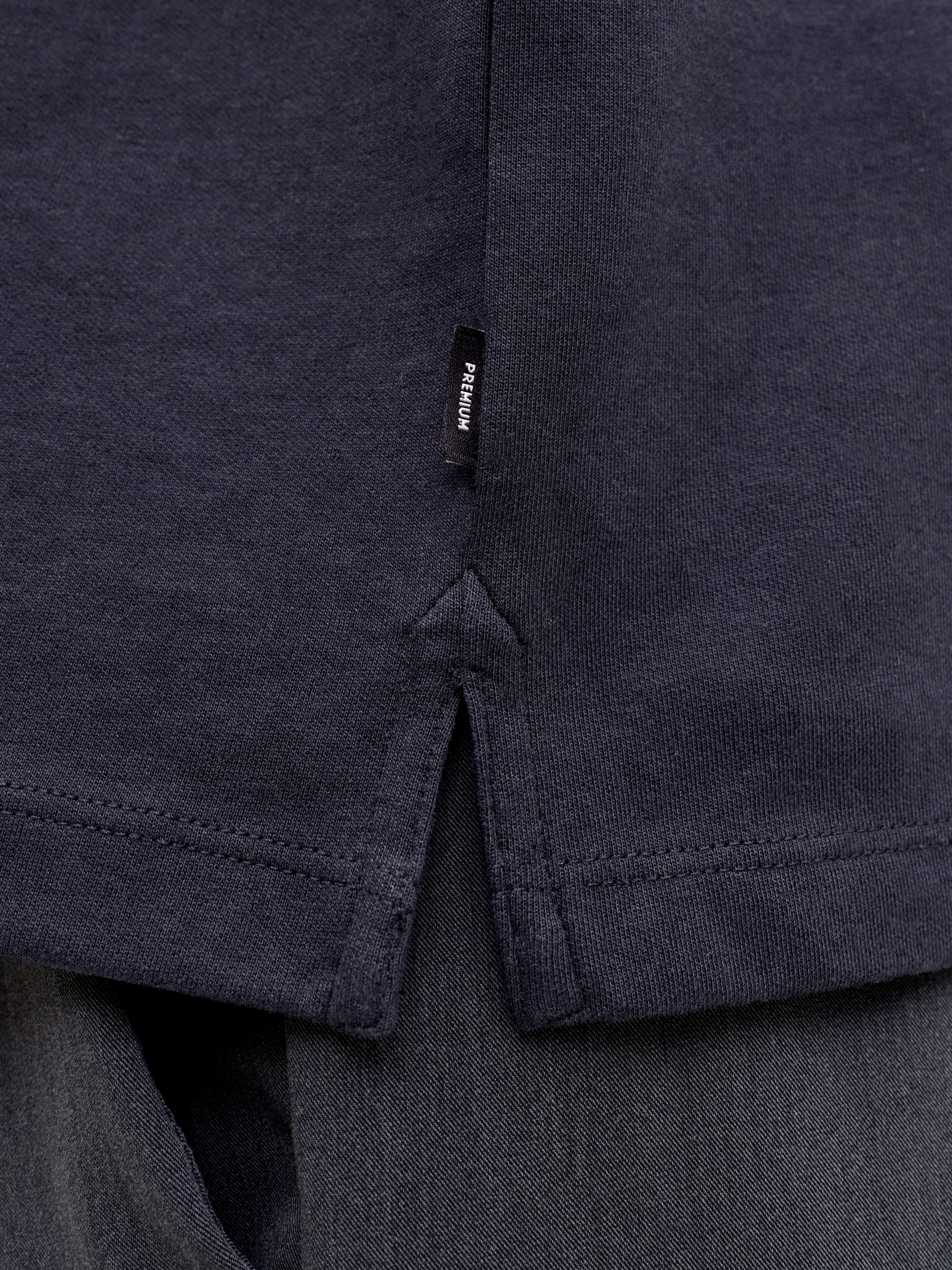 Поло мужское Jack &amp; Jones Jprblaethan Ss Zip Polo Sn 12292992 XL темно-синие фото 
