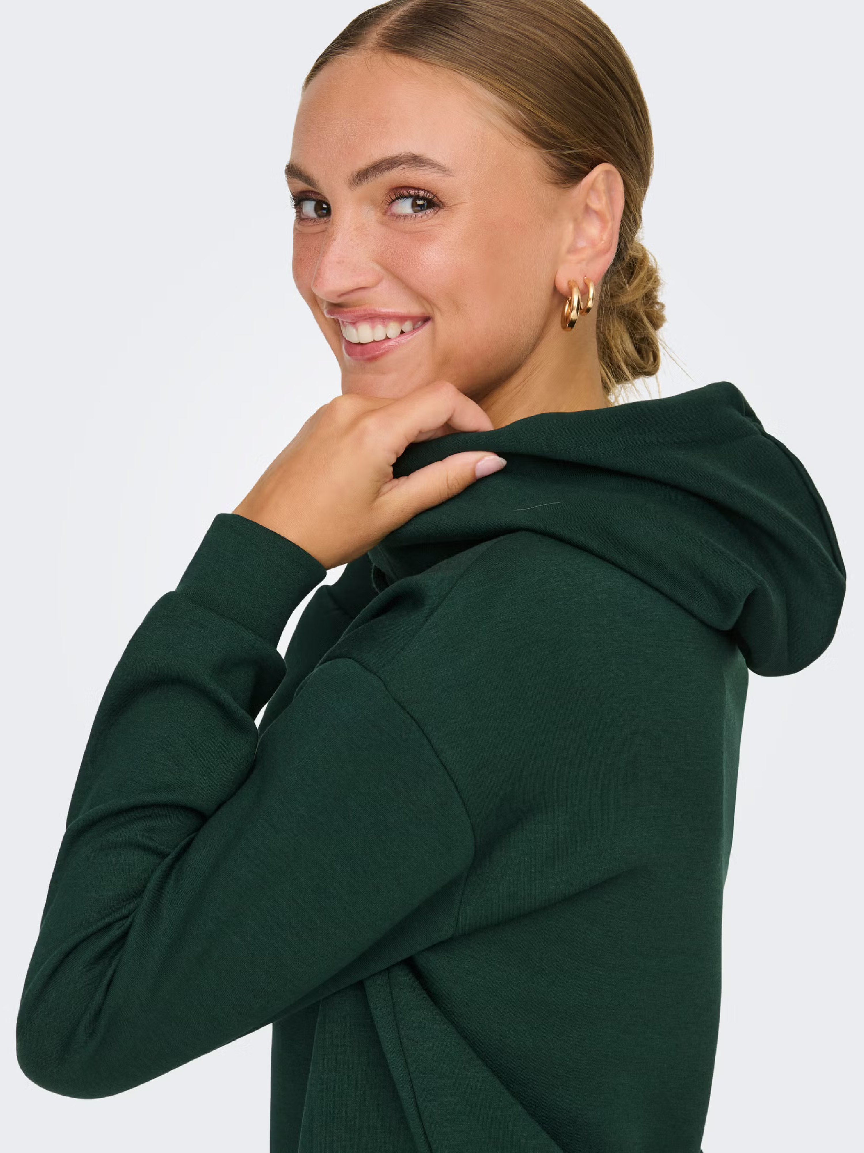 Худі жіноче Only Play Onplounge Hood Ls Swt Noos 15245850 S темно-зеленефото