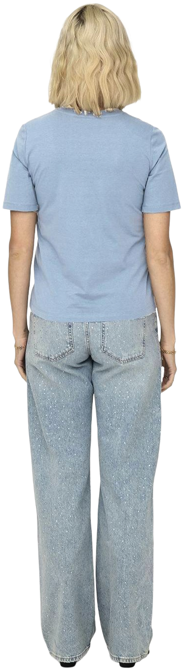 Футболка хлопковая женская ONLY Onlonly S/S Tee Jrs Noos 15270390 M голубая фото 