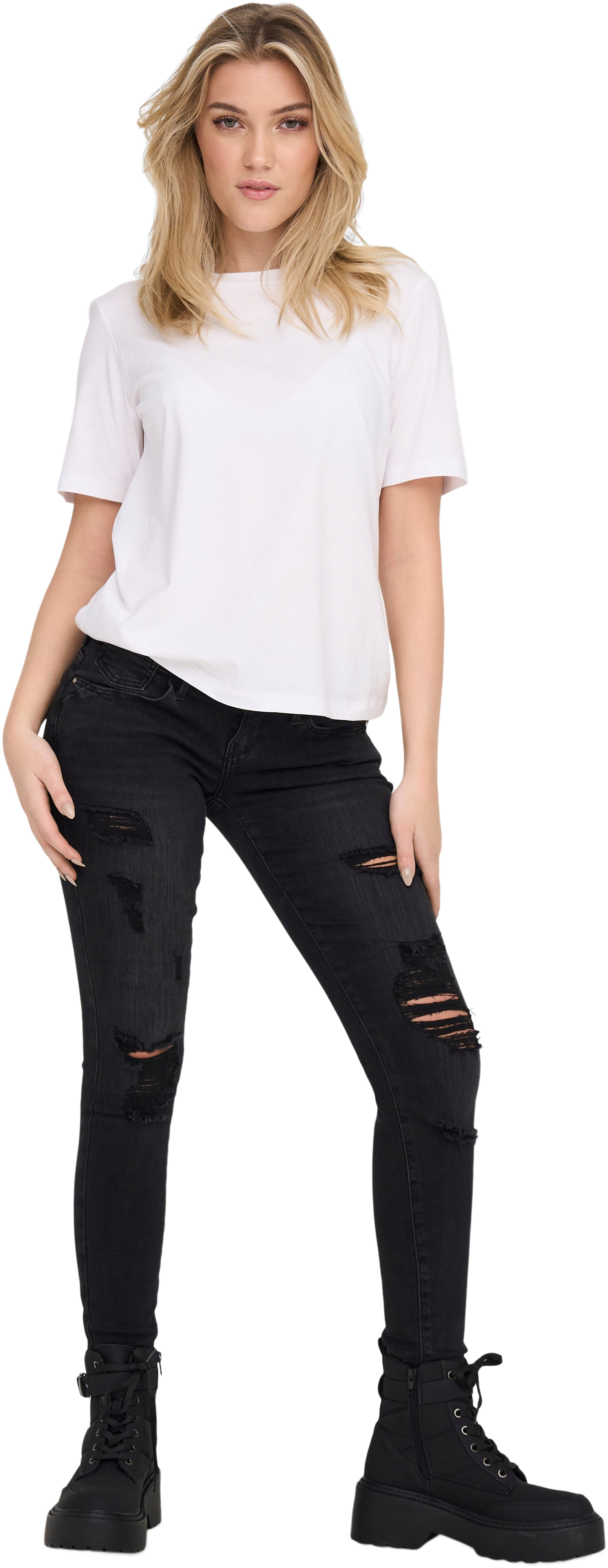 Футболка хлопковая женская ONLY Onlonly S/S Tee Jrs Noos 15270390 XS белая фото 