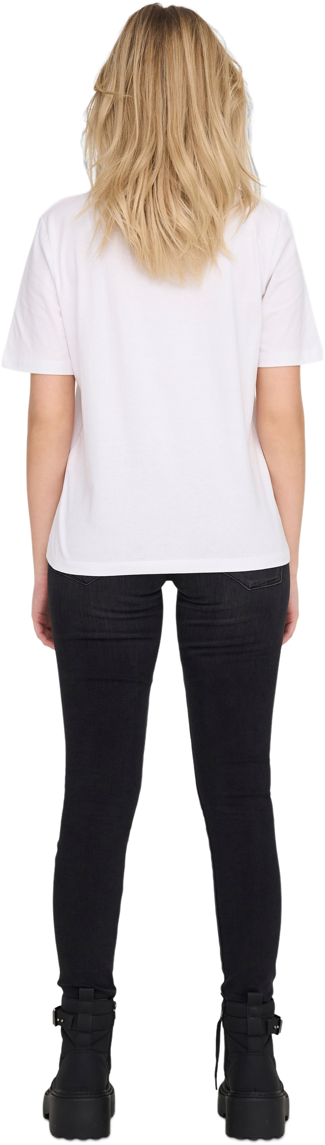 Футболка хлопковая женская ONLY Onlonly S/S Tee Jrs Noos 15270390 XS белая фото 