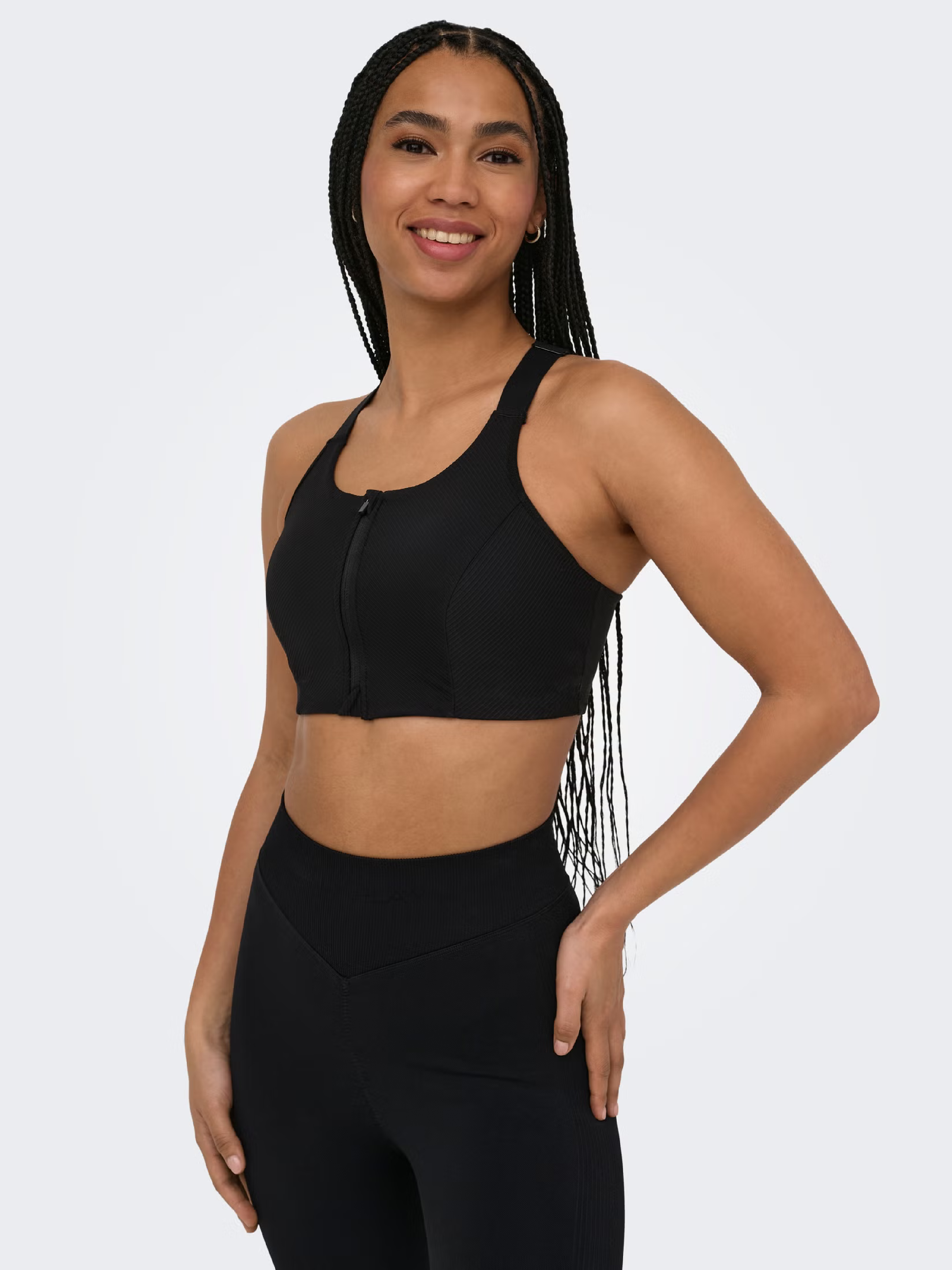 Топ Only Play Onpjana-3 Zip Sports Bra Noos 15338715 S черный фото 