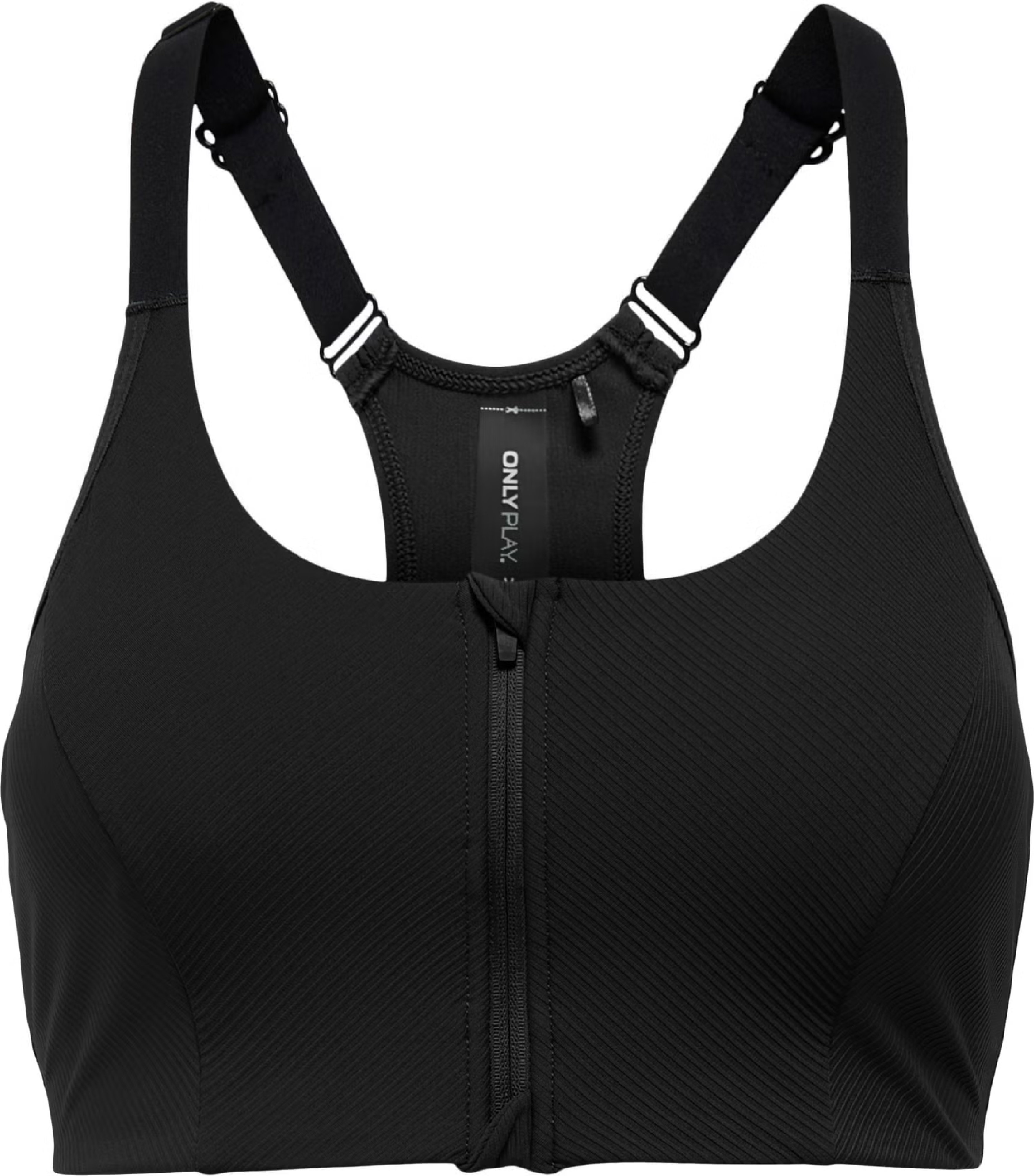 Топ Only Play Onpjana-3 Zip Sports Bra Noos 15338715 S черный фото 