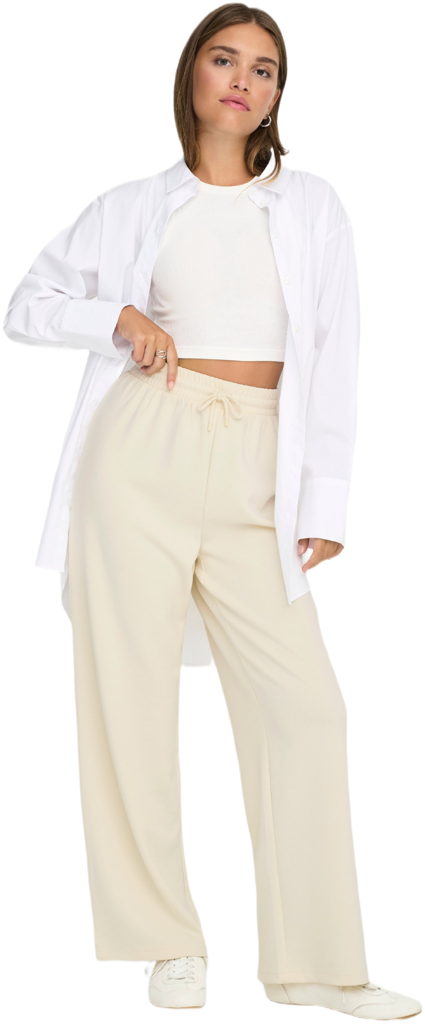 Штани жіночі ONLY Onlscarlett Wide Pant Swt Noos 15346400 M молочніфото