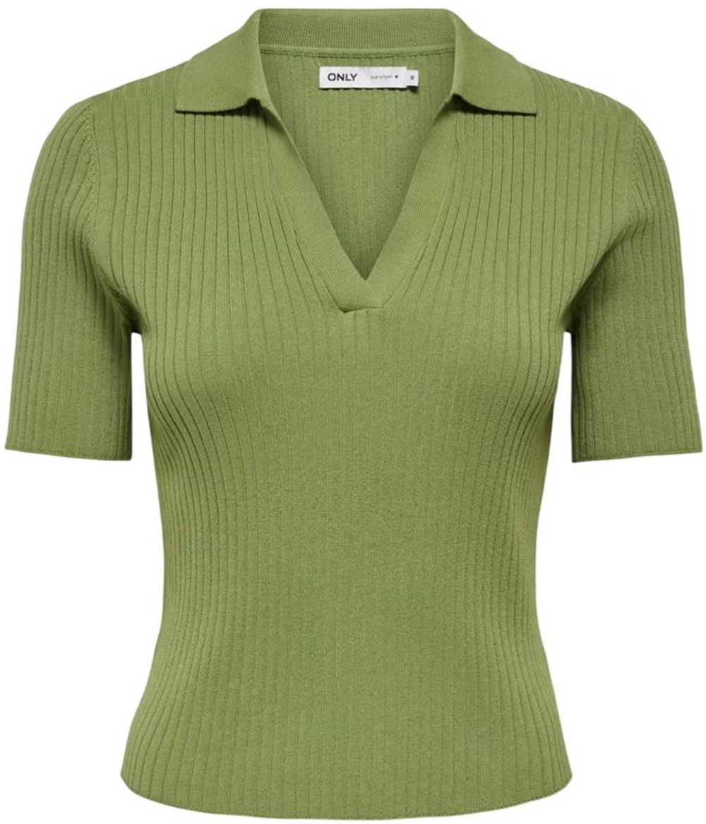 Поло женское ONLY Onlkaya Ss Polo Solid Os Ex Knt 15382182 S зеленое фото 