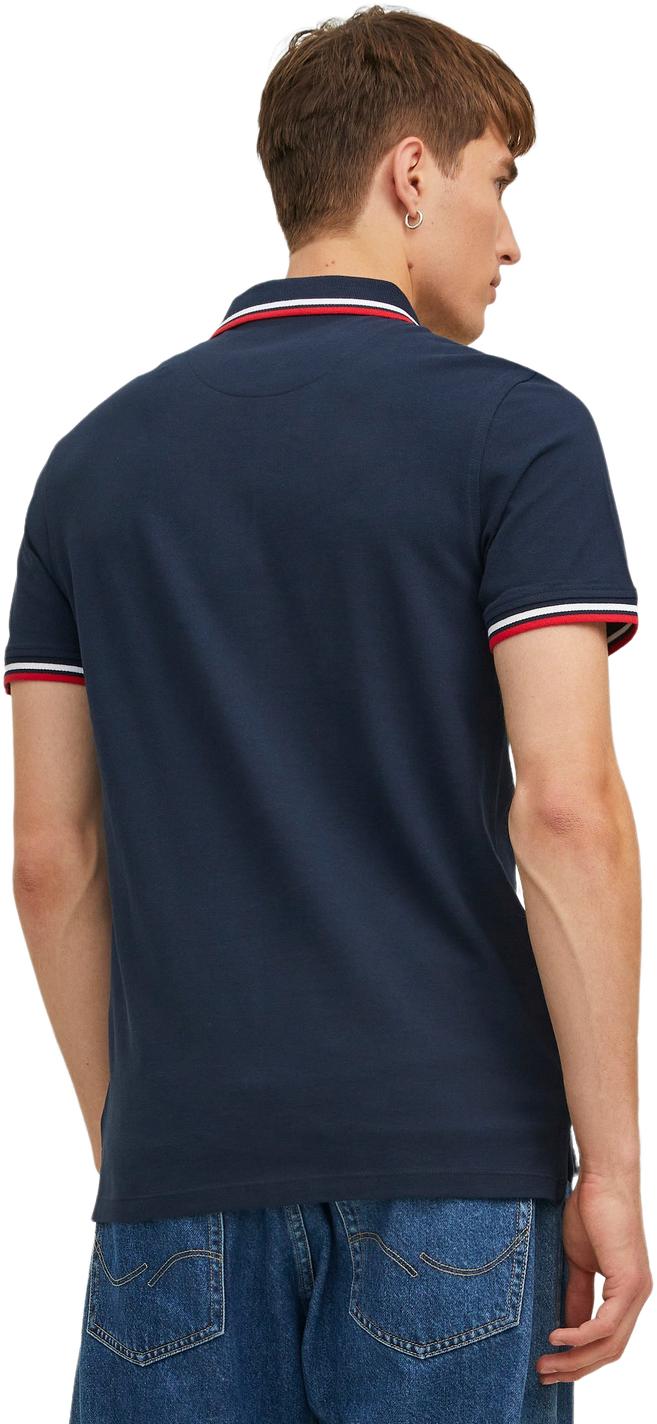 Поло мужское Jack &amp; Jones Jjepaulos Polo Ss Noos 12136668 S синие фото 