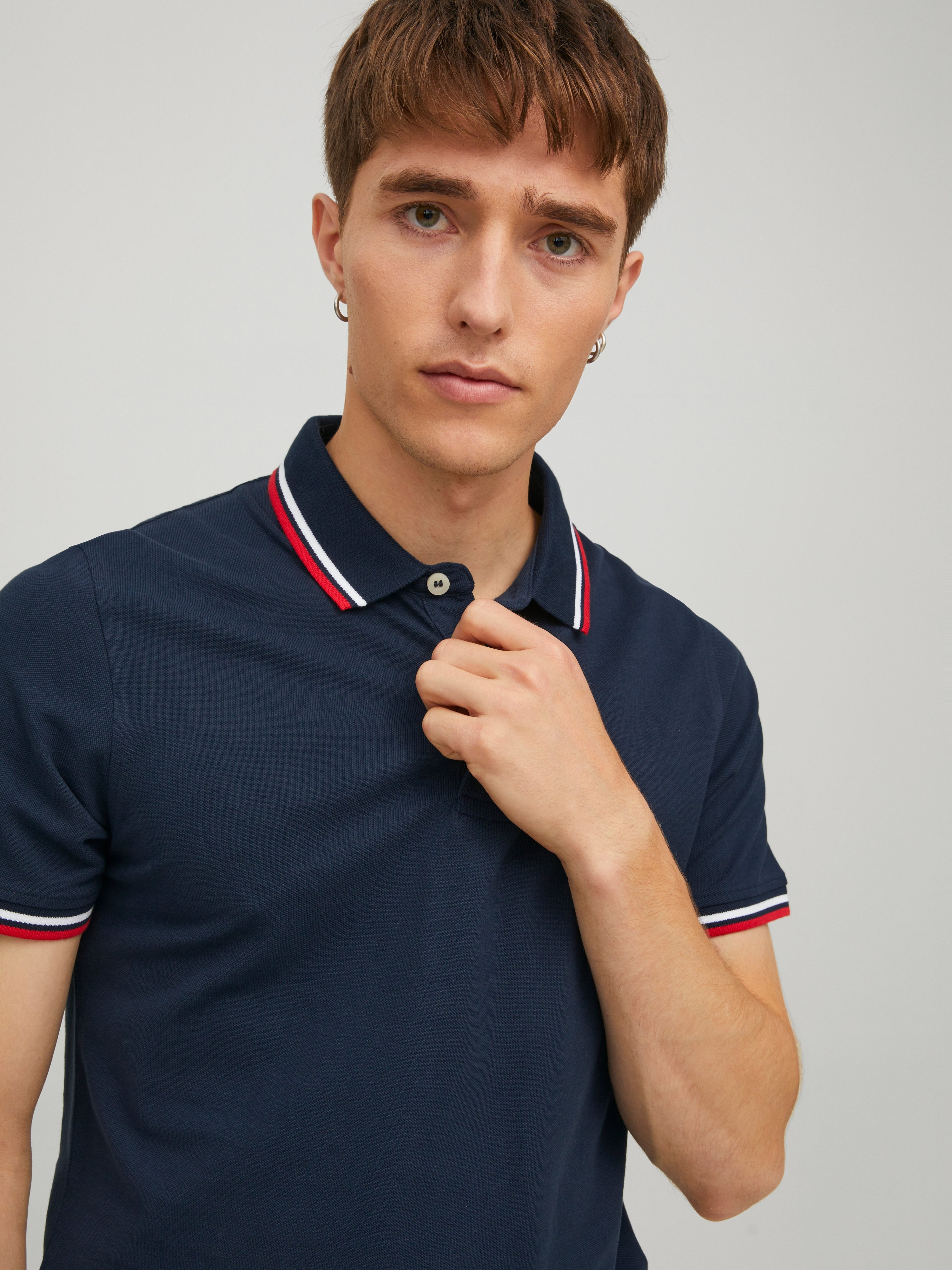 Поло мужское Jack &amp; Jones Jjepaulos Polo Ss Noos 12136668 S синие фото 