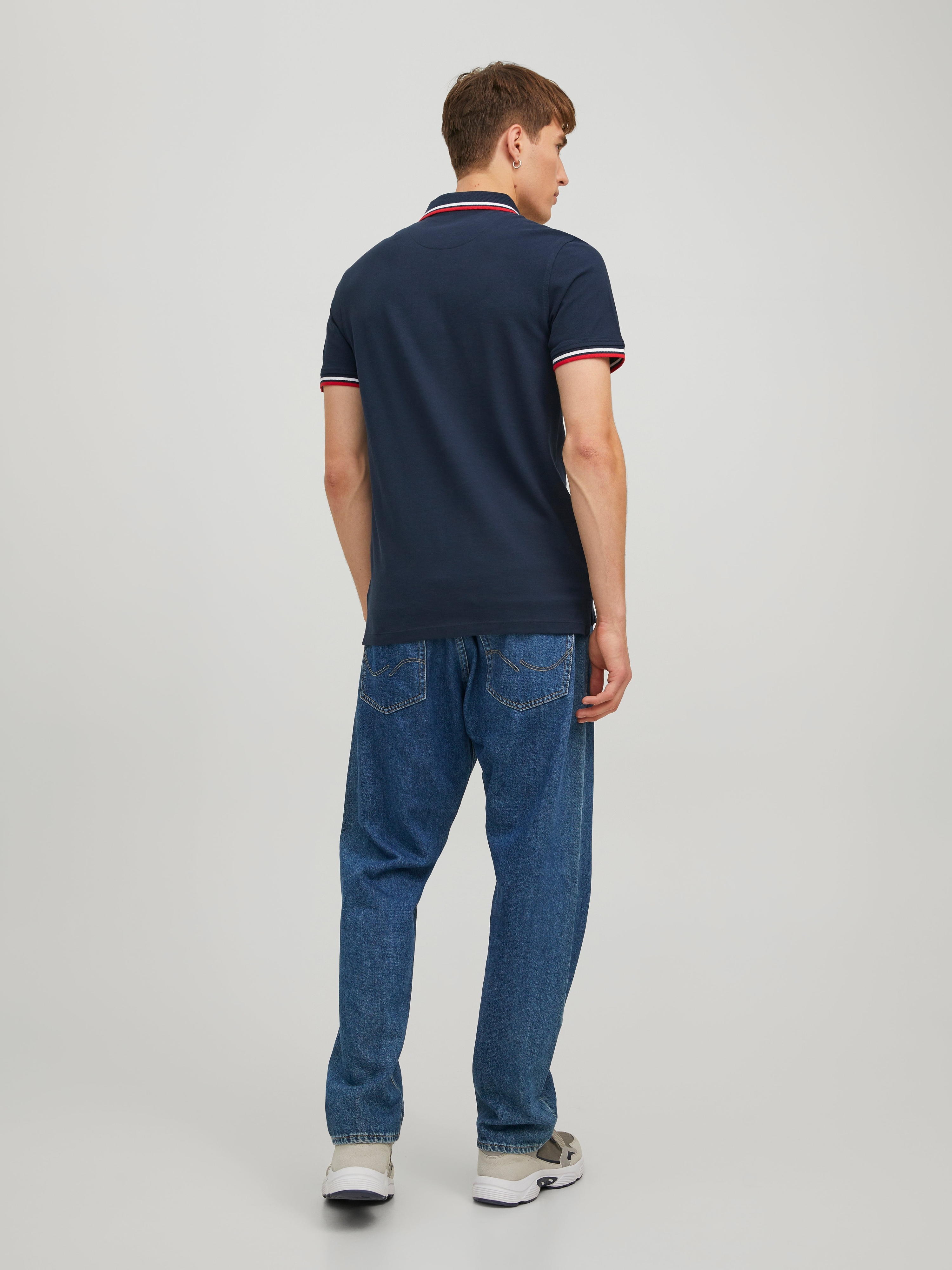 Поло мужское Jack &amp; Jones Jjepaulos Polo Ss Noos 12136668 L синие фото 