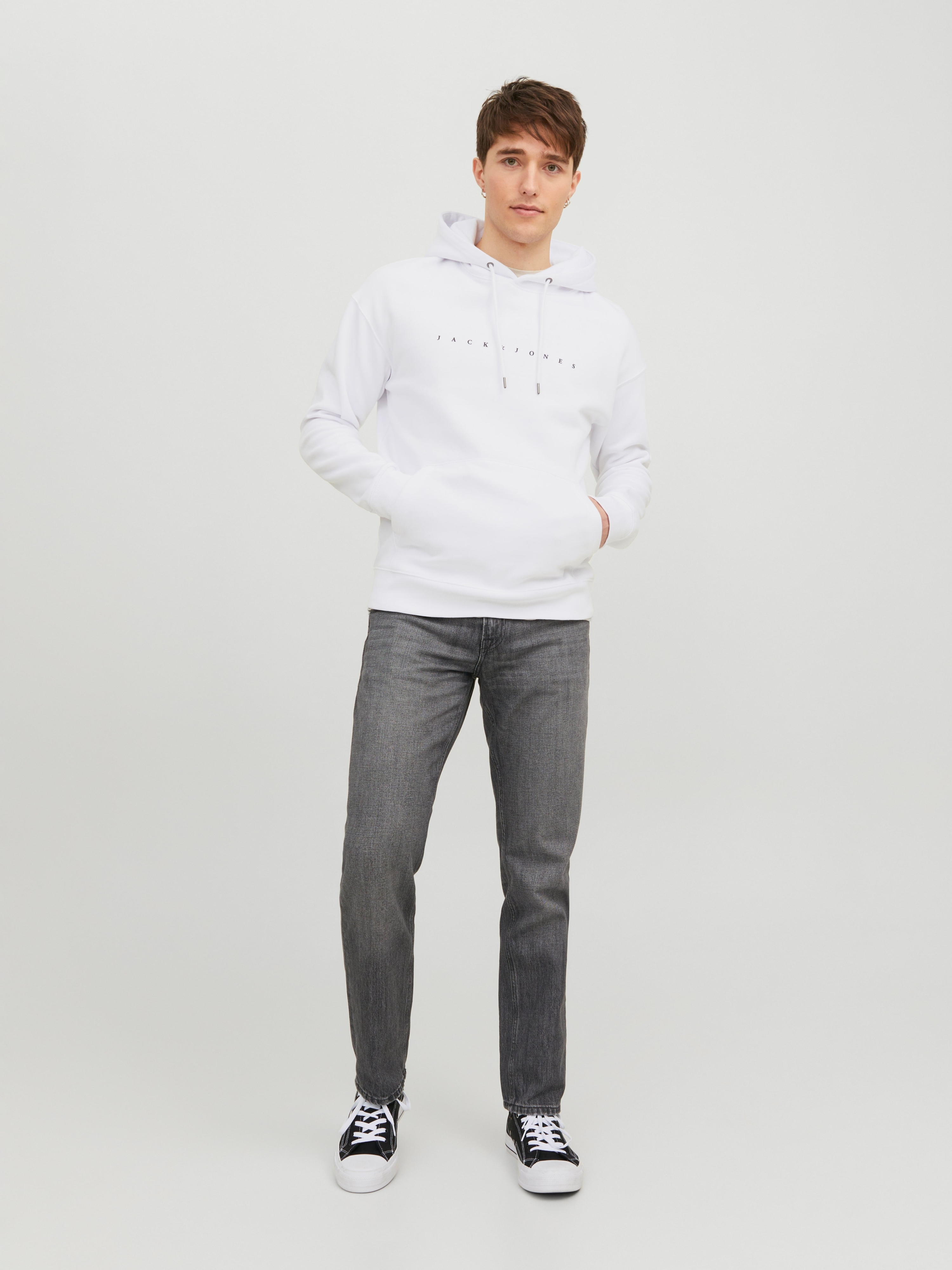 Худи мужское Jack &amp; Jones Jjestar Jj Sweat Hood Noos 12233972 L белое фото 