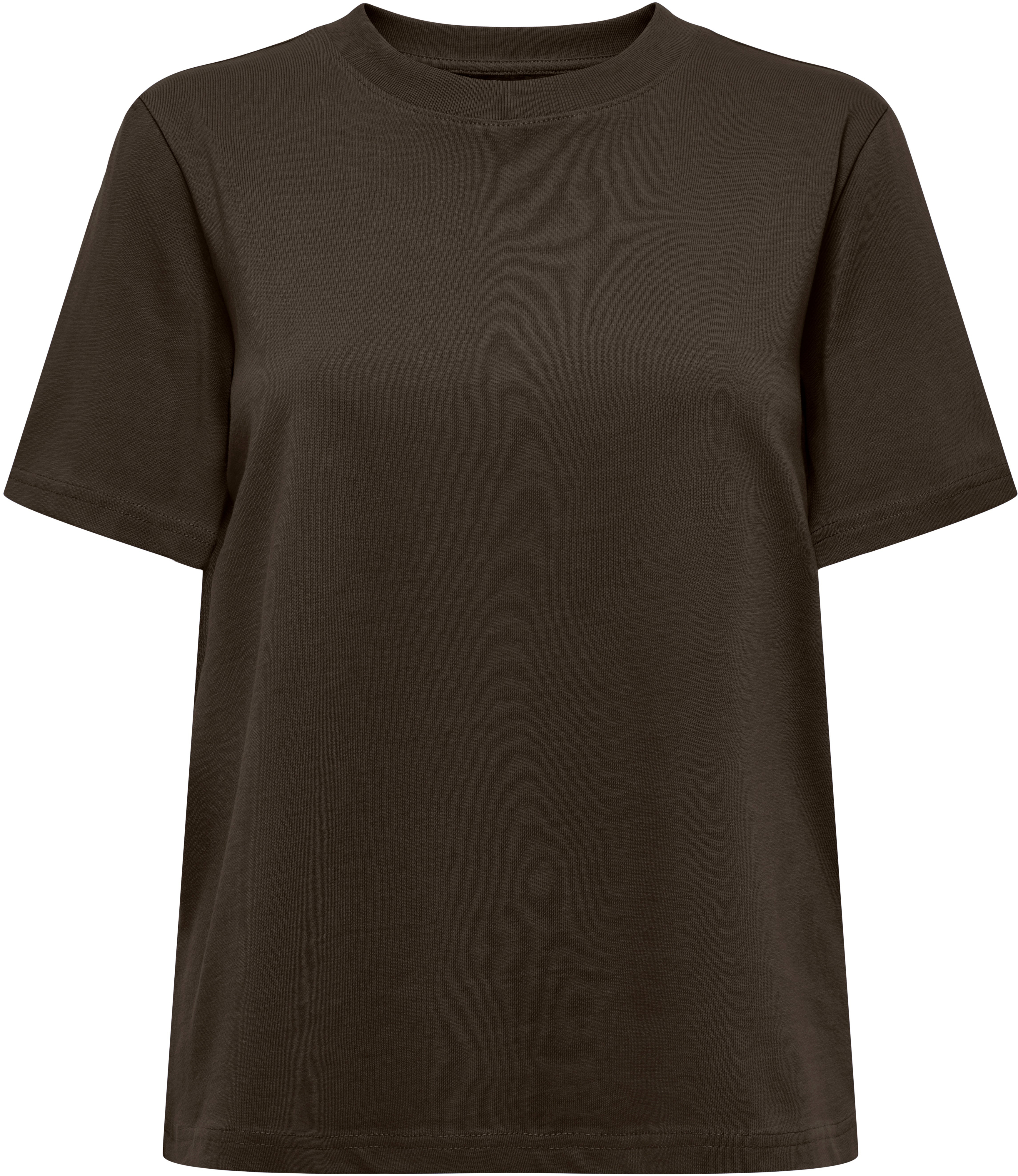 Футболка хлопковая женская ONLY Onlmonja S/S Tee Jrs Noos 15320892 L шоколадная фото 