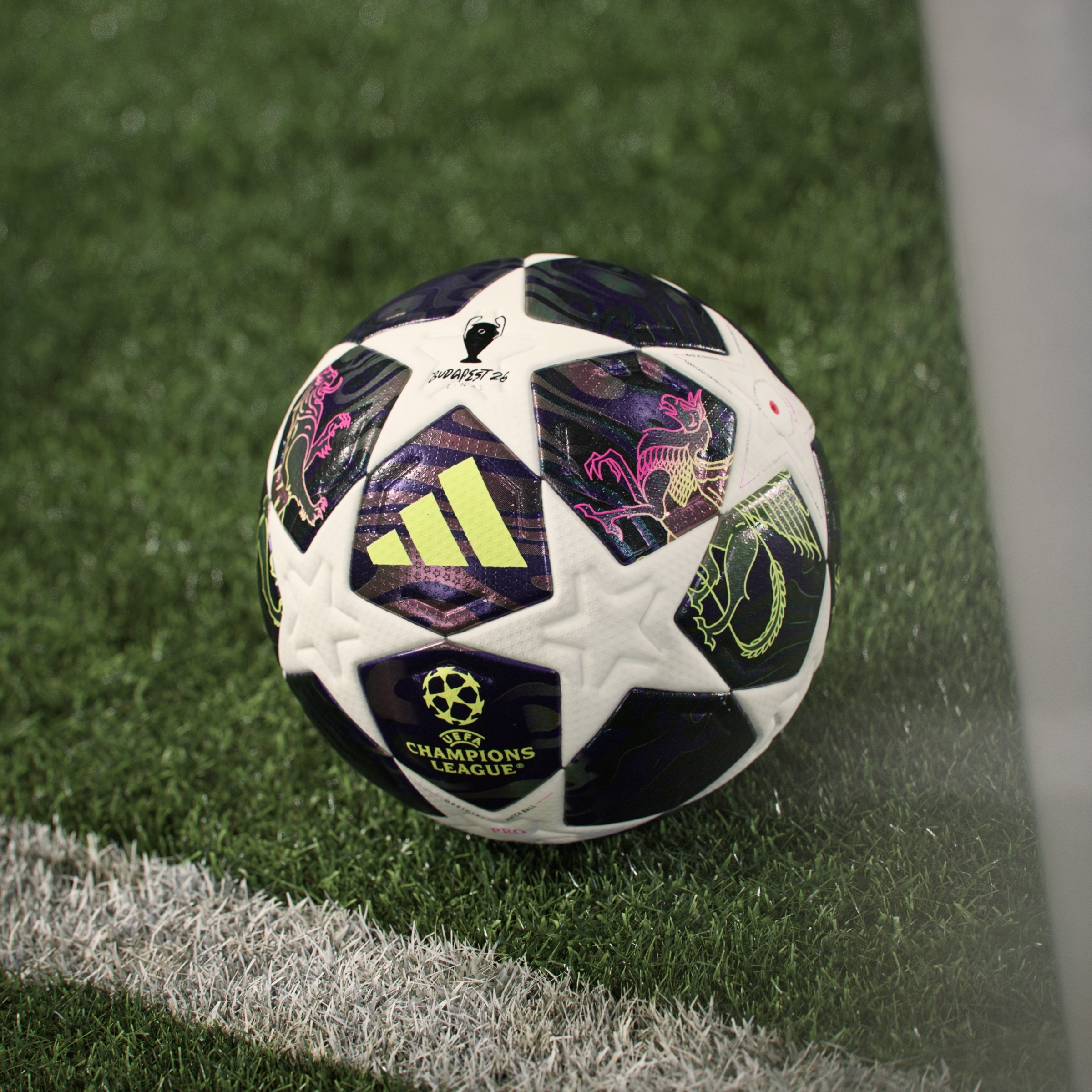 Мяч футбольный Adidas UCL Pro Finale 2025-2026 Budapest OMB JX9077 5 Белый (4068815110105) фото 
