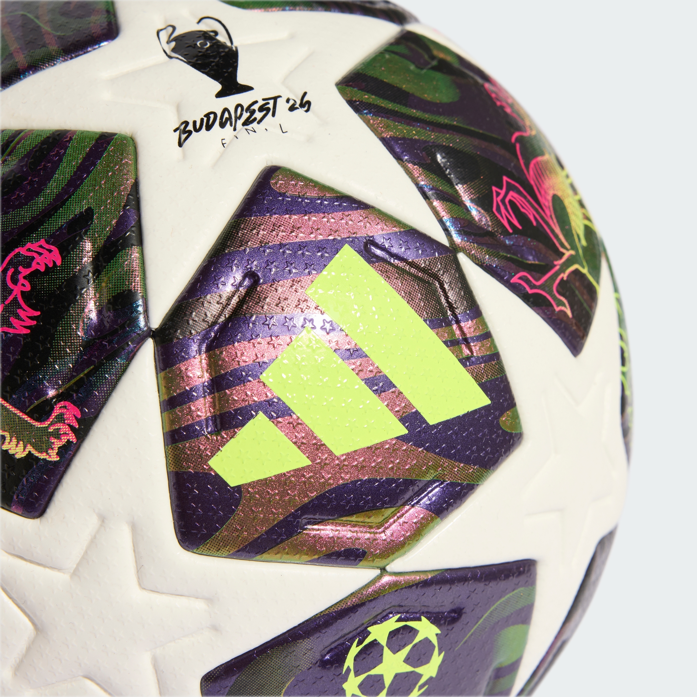 Мяч футбольный Adidas UCL Pro Finale 2025-2026 Budapest OMB JX9077 5 Белый (4068815110105) фото 