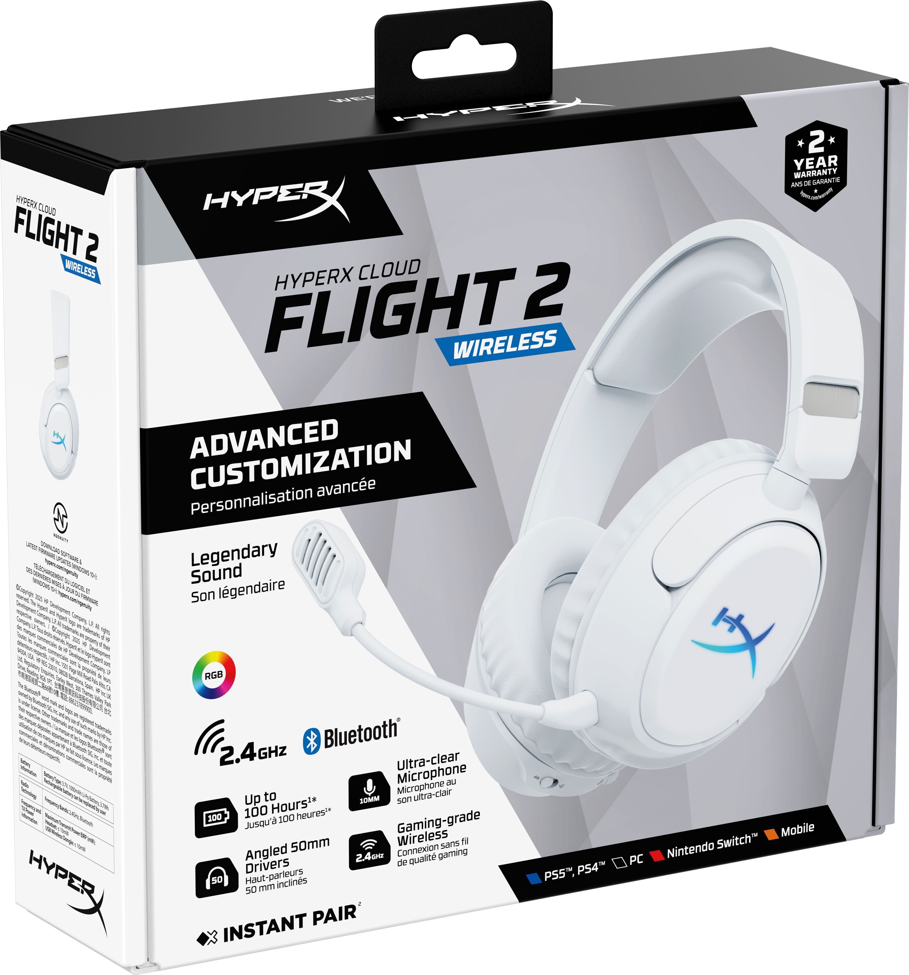 Игровая гарнитура HyperX Cloud Flight 2 Wireless White (B5VC5AA) фото 