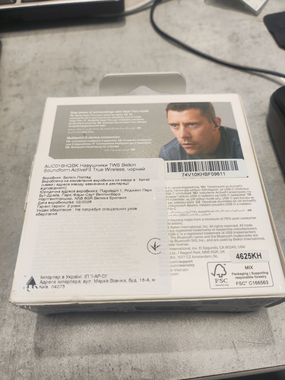 Навушники Belkin Soundform ActiveFit True Wireless Black (AUC016HQBK)фото3