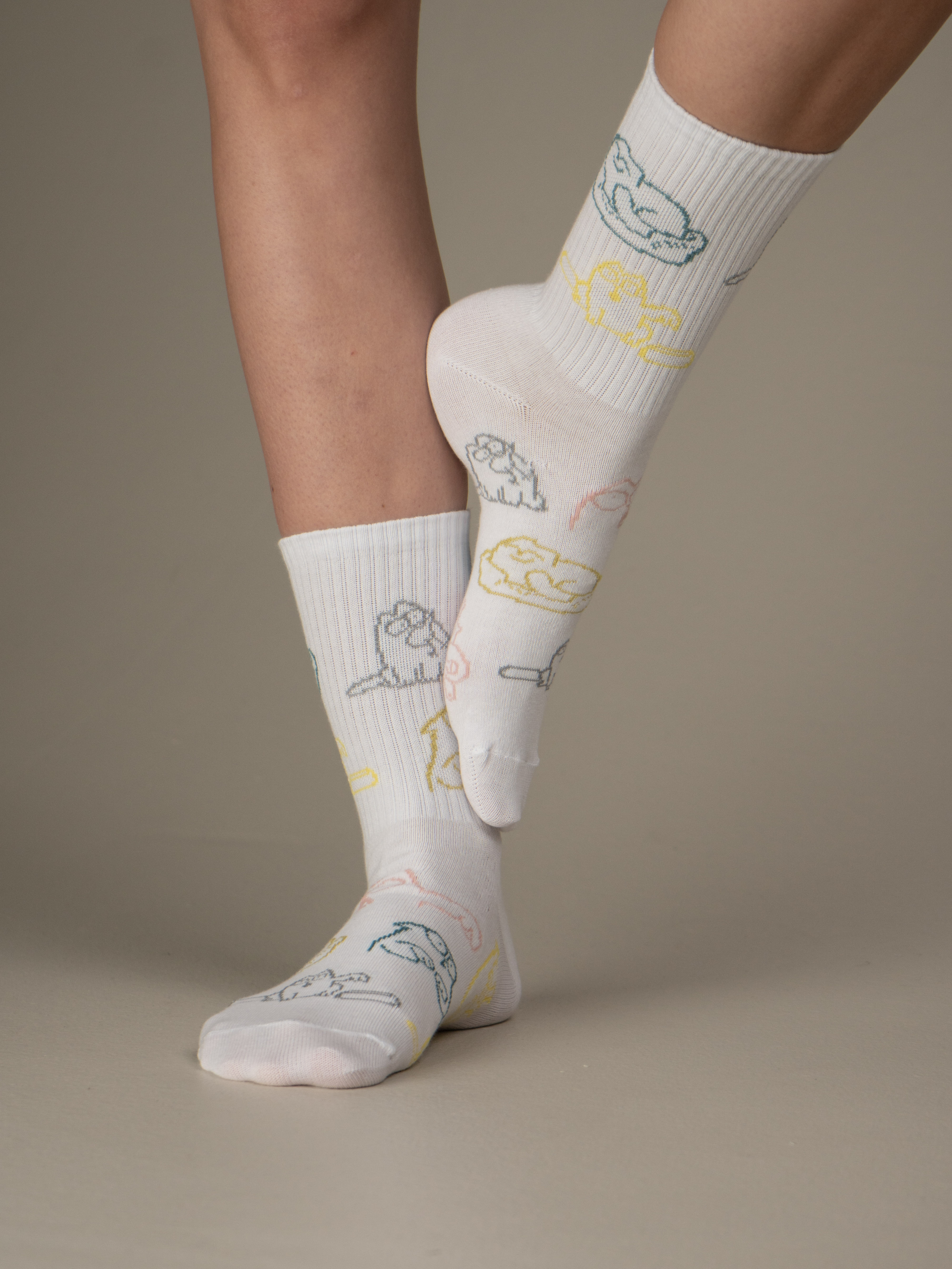 Шкарпетки MovementStandard Fancy Cats MS M0303S 42-45 молочніфото