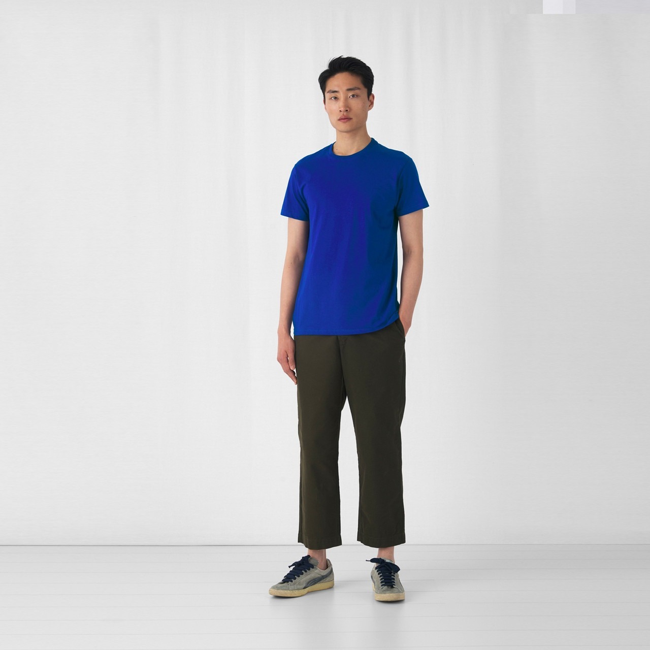 Футболка бавовняна чоловіча B&C #E190 TU03T4550 S синя фото5