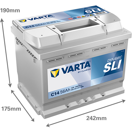 Акумулятор Varta Dynamic SLI 12В 56Аг 480А R+ (556400048)фото