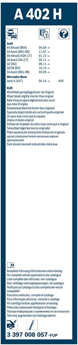 Склоочисник BOSCH Twin безкаркасний 400мм задній (3 397 008 057)фото