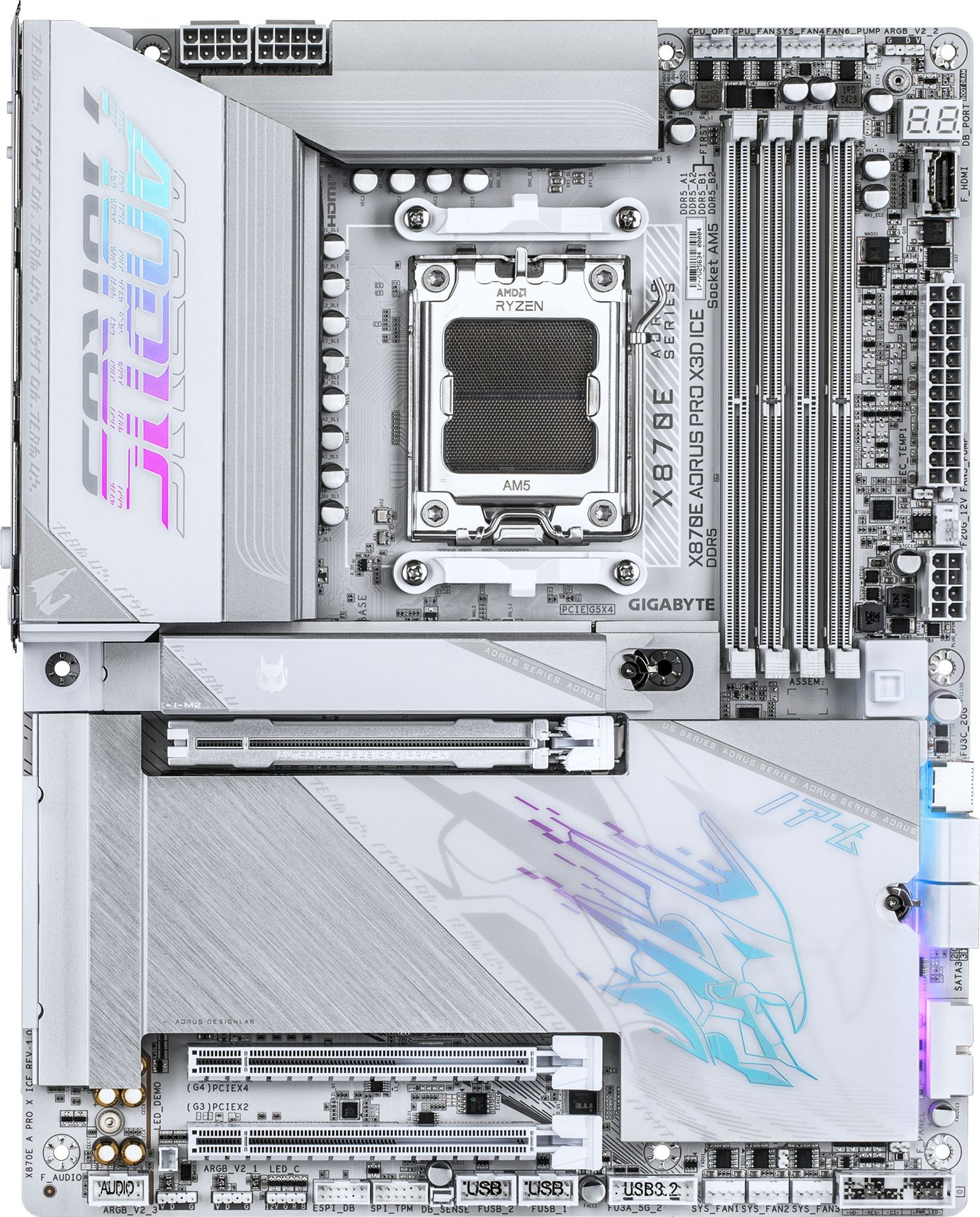 Материнская плата GIGABYTE X870E AORUS PRO X3D ICE (X870E A PRO X ICE) фото 2