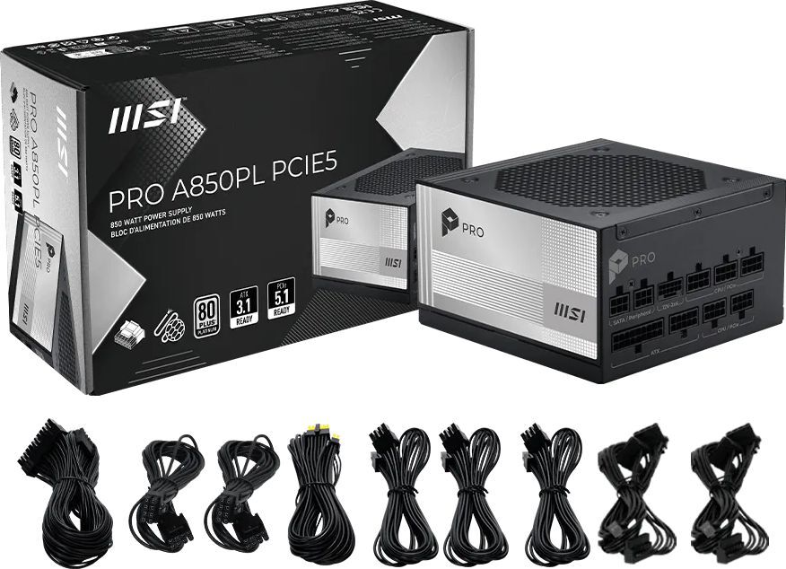 Блок питания MSI 850W PRO A850PL PCIE5 (PRO A850PL PCIE5) фото4