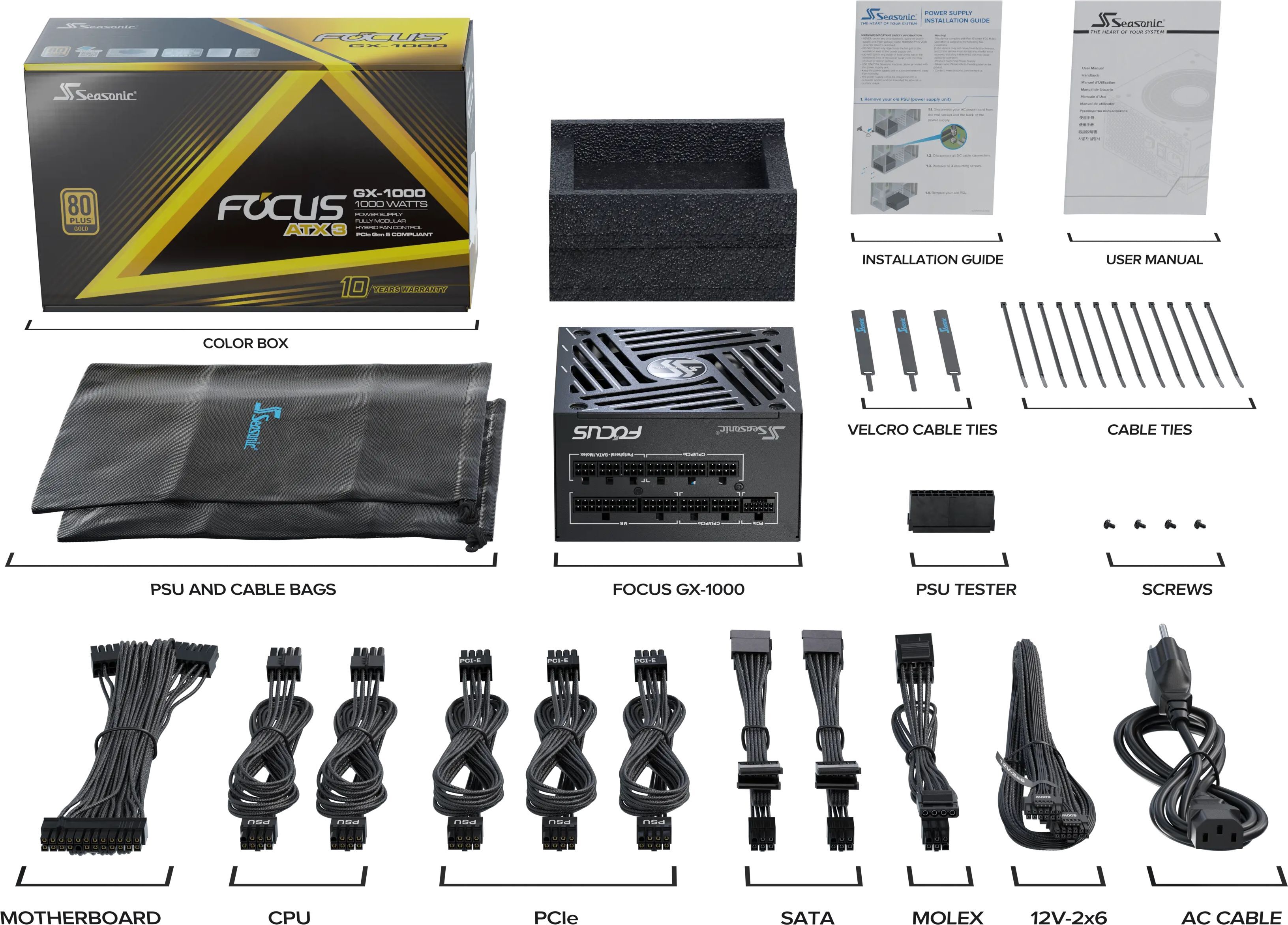 Блок живлення SEASONIC 1000W FOCUS-GX-1000-ATX31 (FOCUS-GX-1000-ATX31)фото8