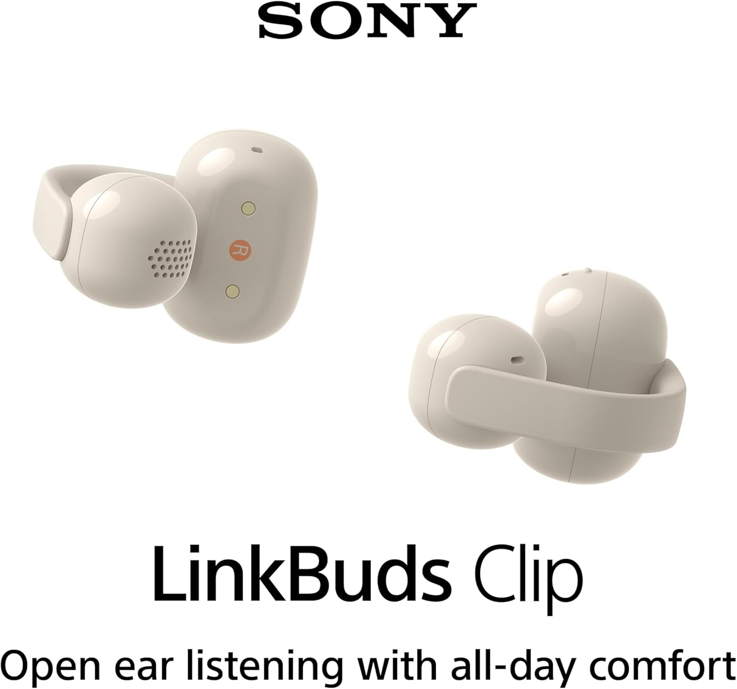 Наушники TWS Sony LinkBuds Clip BT 5.3, IPX4, SBC, AAC, Mic Бежевый (WFLC900C.E) фото 2