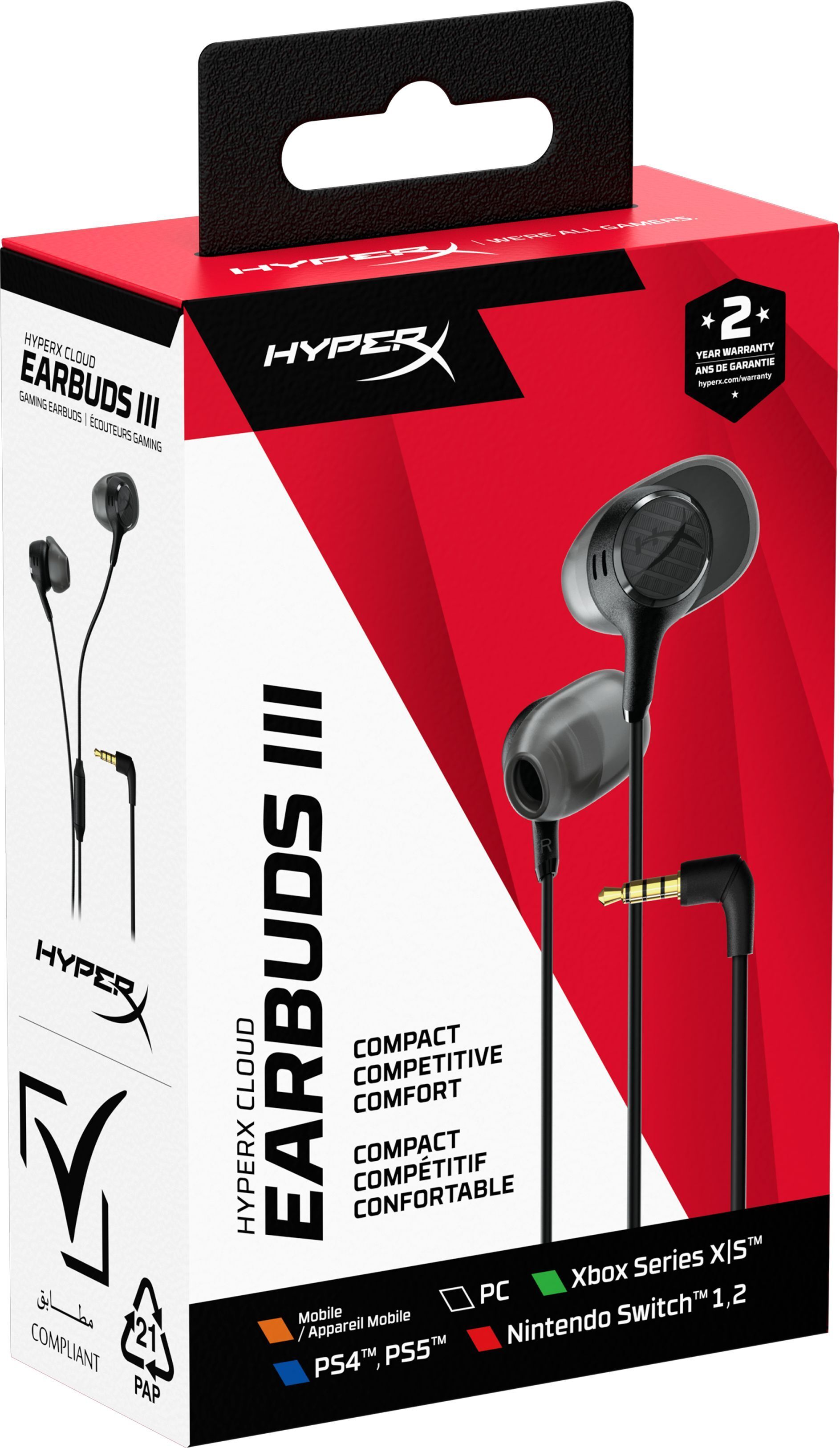 Ігрова гарнітура HyperX Cloud Earbuds III 3.5mm Black (BN7R9AA)фото