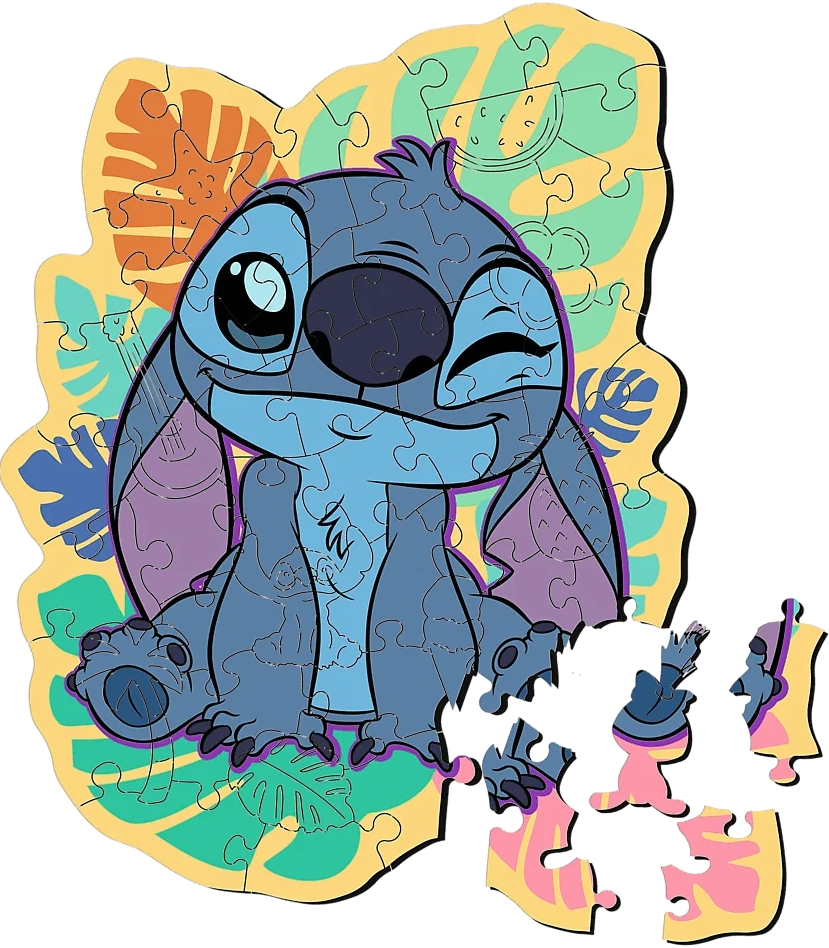 Пазл Trefl 50 Wooden Lilo&amp;Stitch Щасливий Стіч (02816) фото