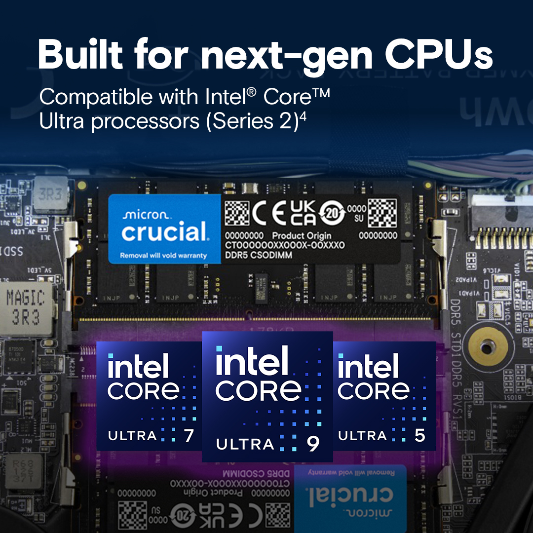 Пам`ять для ноутбука CRUCIAL PRO DDR5 6400 32GB (CT32G64C52CS5)фото
