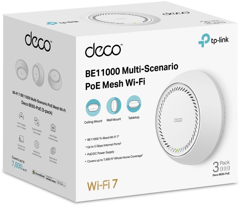 Система WiFi-Mesh TP-LINK Deco BE65 BE11000 (DECO-BE65-POE-3-PACK)фото