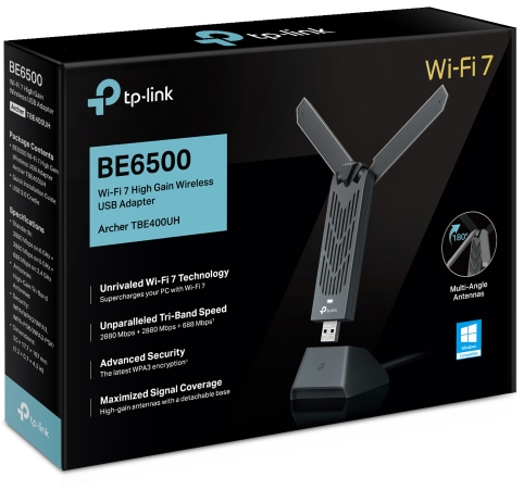 WiFi-адаптер TP-LINK Archer TBE400UH BE6500, USB (ARCHER-TBE400UH) фото 4