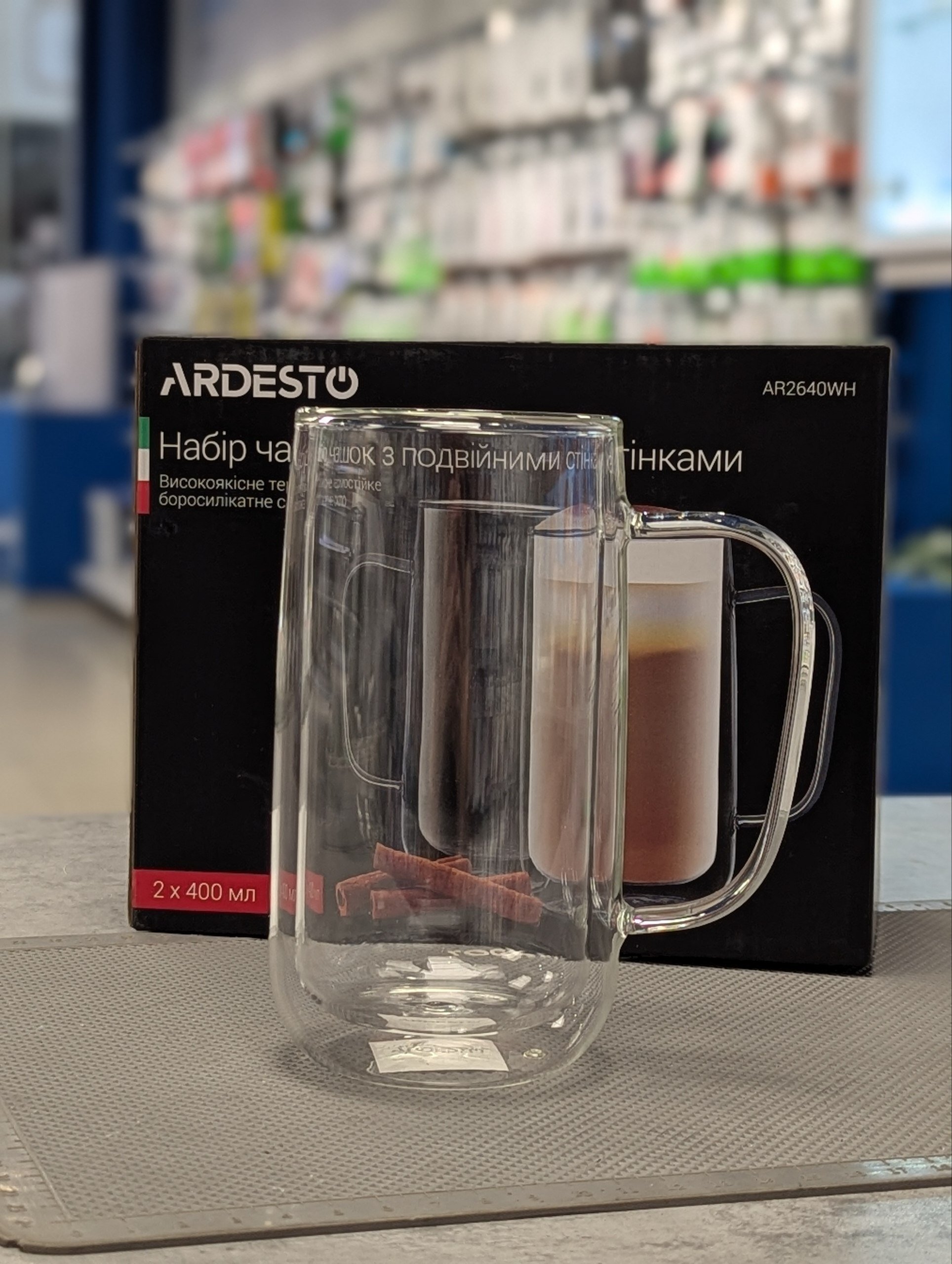 Набор чашек ARDESTO с двойными стенками, 400 мл, 2 ед. (AR2640WH) фото 2