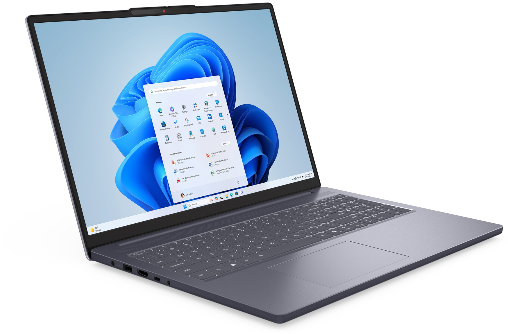 Ноутбук LENOVO IdeaPad Slim 3 16ARP10 Luna Grey (83K800CQRA)фото2