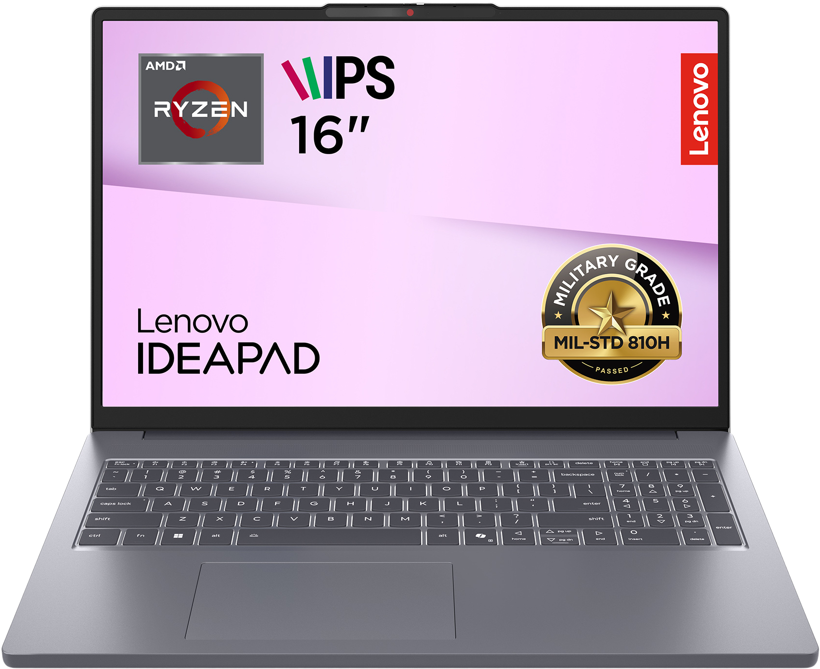 Ноутбук LENOVO IdeaPad Slim 3 16ARP10 Luna Grey (83K800CQRA)фото2