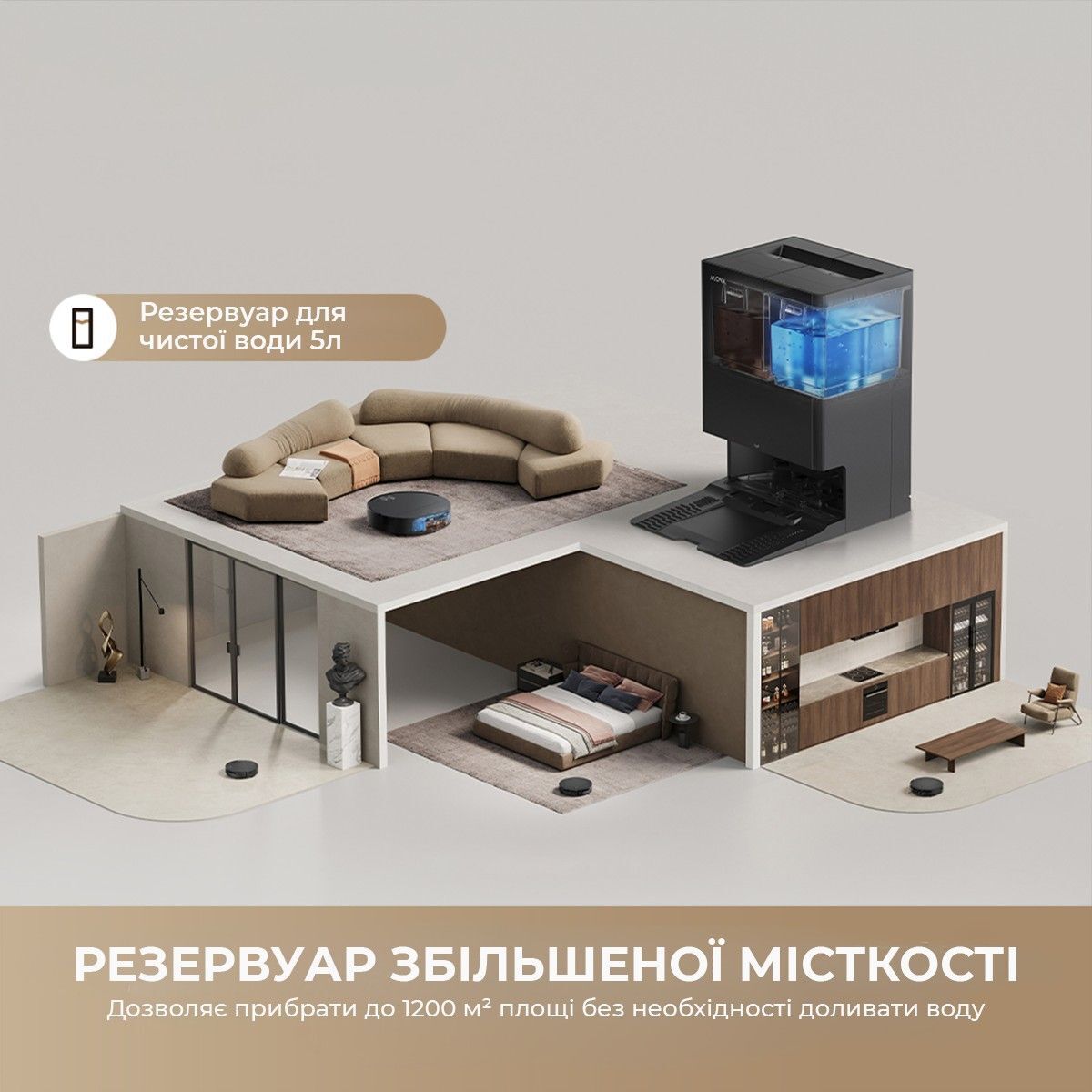 Робот-пылесос моющий Mova S70 Roller Black (RLZ12SE-Bl) фото 8