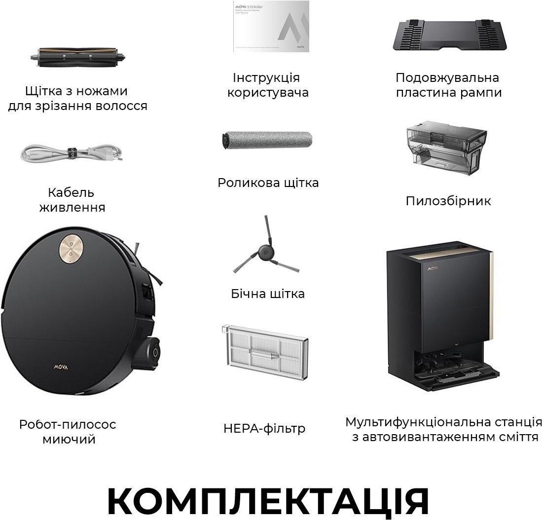 Робот-пылесос моющий Mova S70 Ultra Roller Black (RLZ52EE-Bl) фото 8