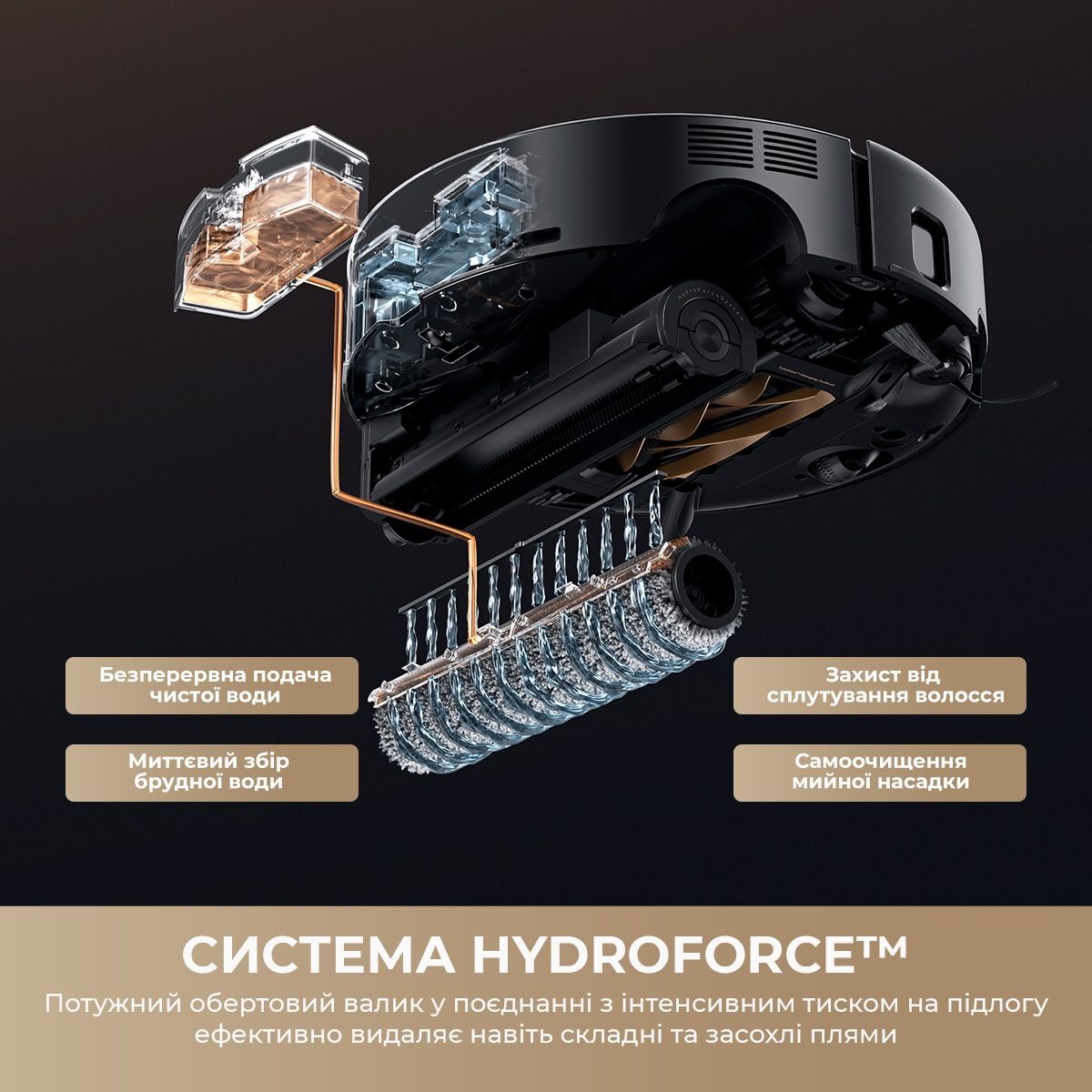 Робот-пылесос моющий Mova S70 Ultra Roller Black (RLZ52EE-Bl) фото 10