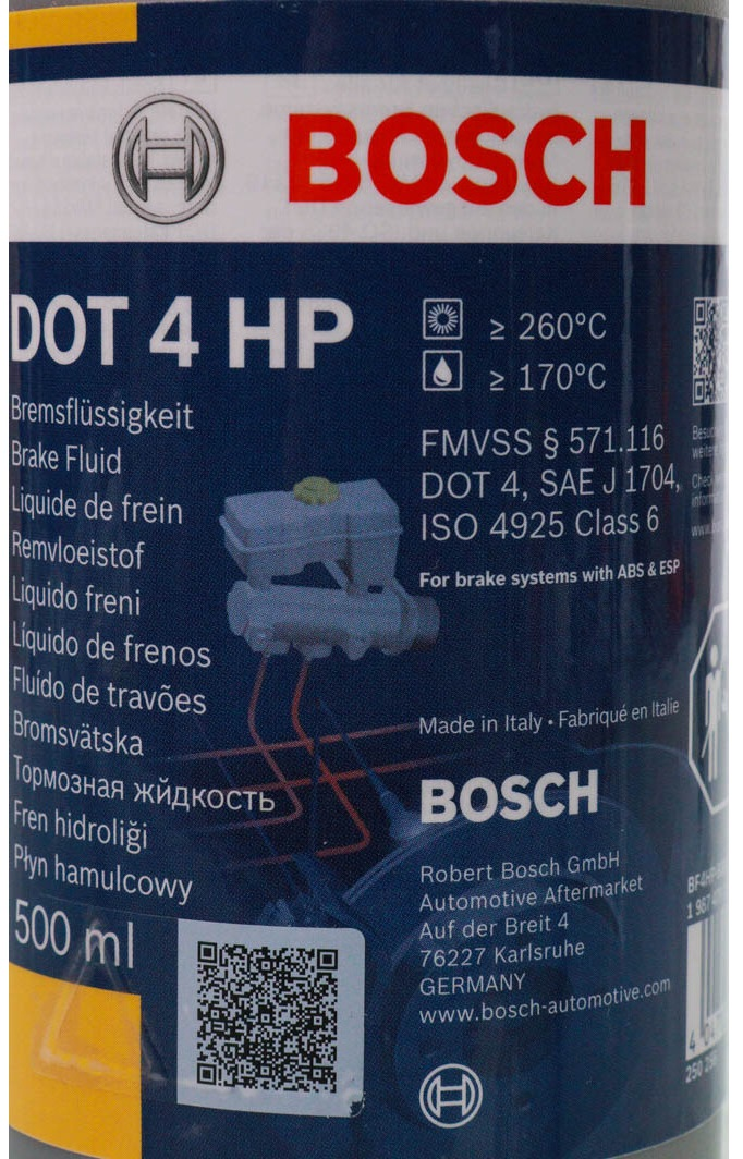 Тормозная жидкость Bosch DOT-4 HP 0,5 л (1 987 479 112) фото2
