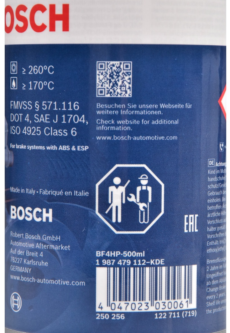 Тормозная жидкость Bosch DOT-4 HP 0,5 л (1 987 479 112) фото4